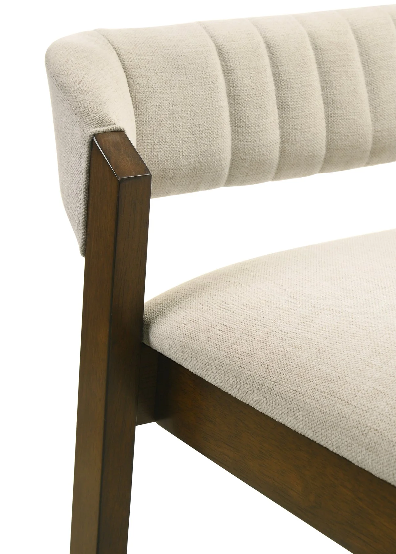 Landyn 26 in. Sepia Brown Counter Height Rubberwood Barstool with Ecru Fabric Seat - Image 6