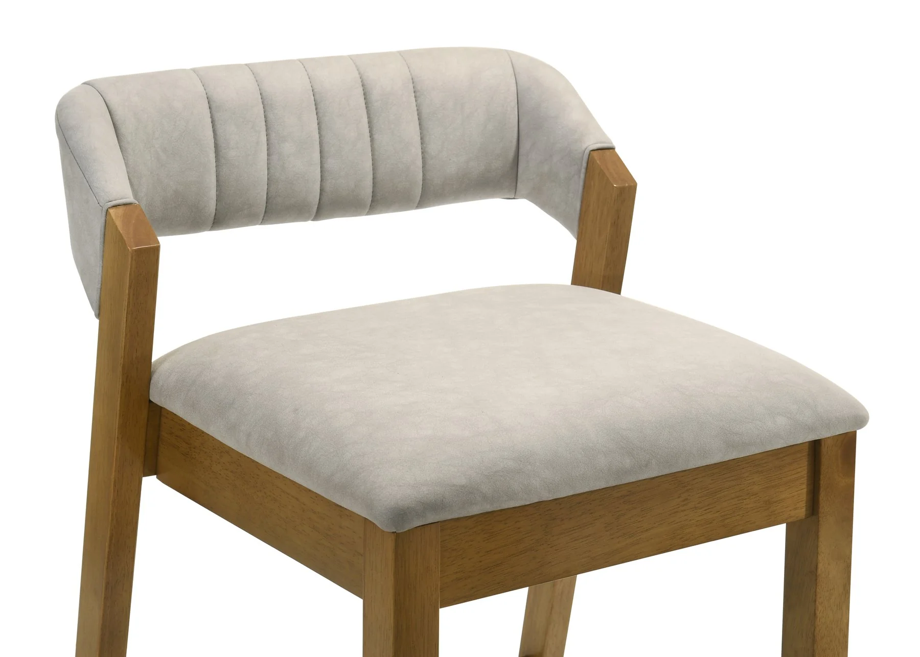 Landyn 30 in. Amber Glow Bar Height Rubberwood Barstool with Grey Grey Fabric Seat - Image 5