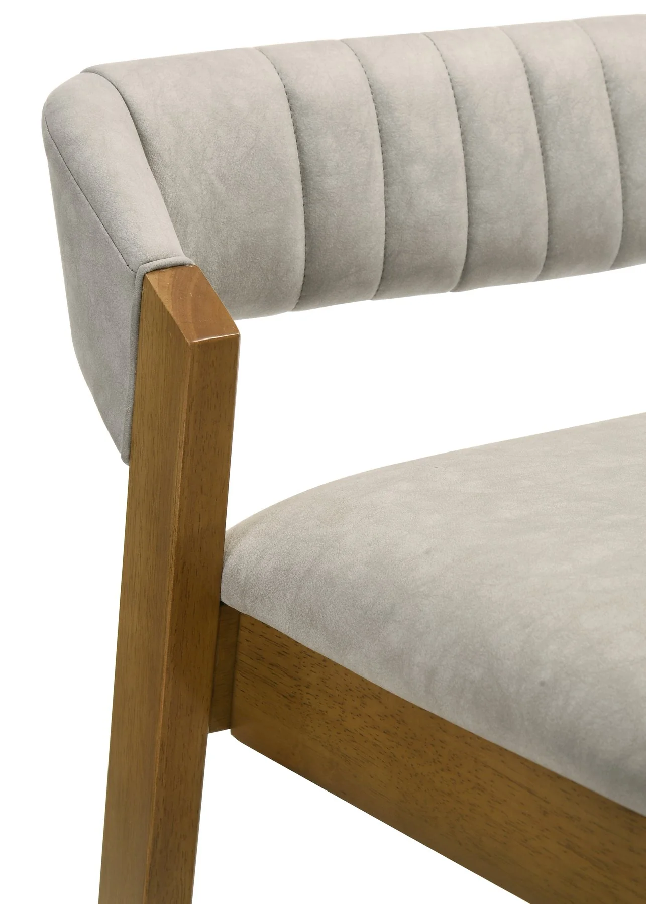 Landyn 30 in. Amber Glow Bar Height Rubberwood Barstool with Grey Grey Fabric Seat - Image 6
