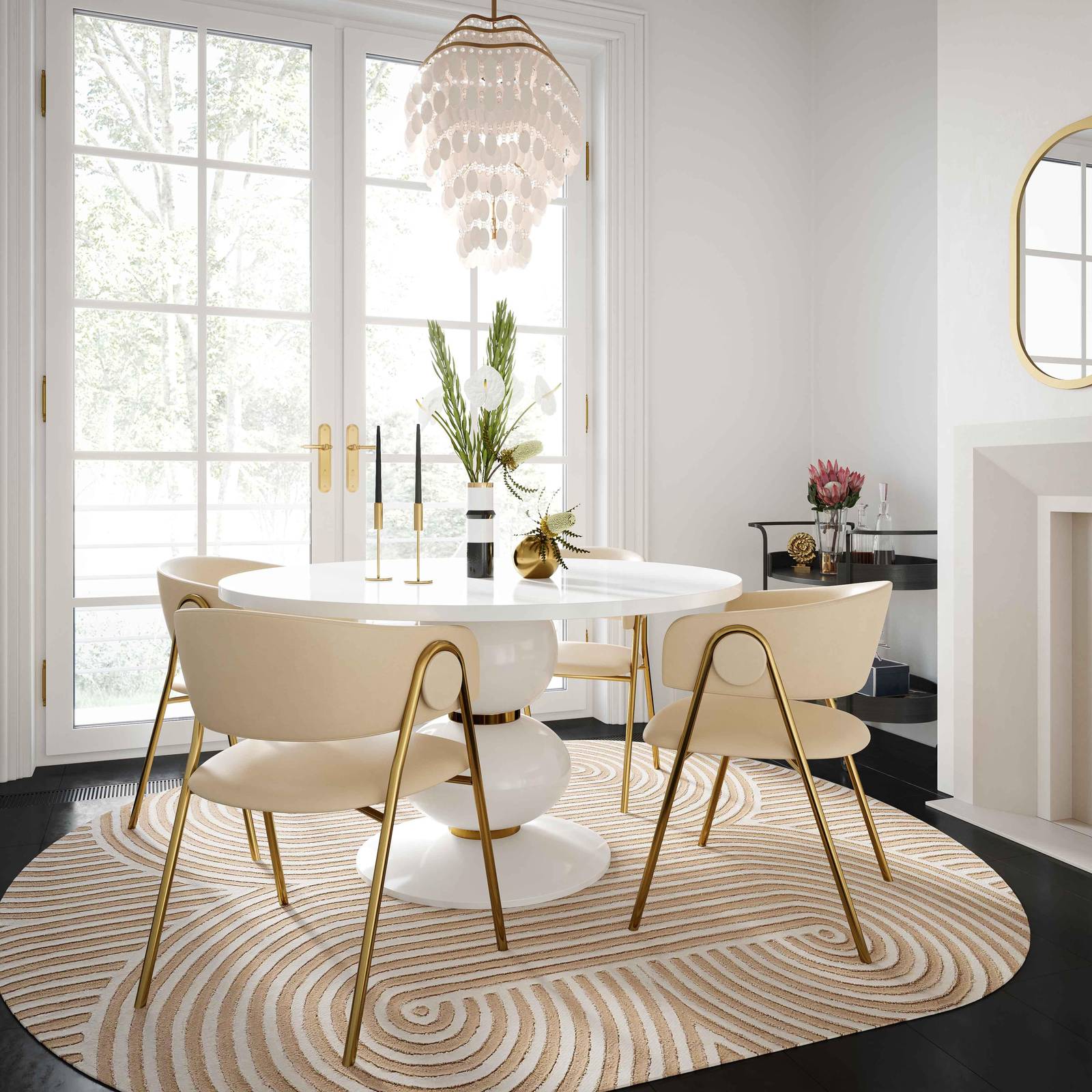 Lara Cream Performance Vegan Leather Dining Chair by Inspire Me! Home Decor - Set of 2 - Image 2
