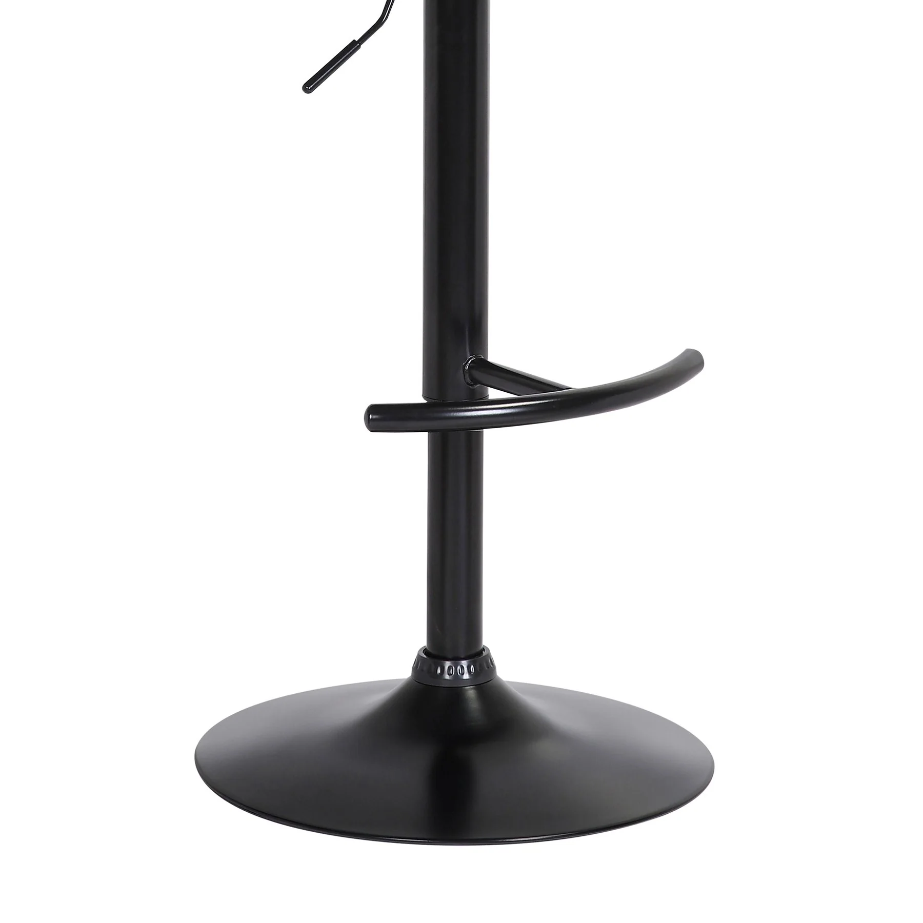 Larisa Adjustable Black Wood Bar Stool in Gray Faux Leather with Golden Bronze and Black Metal - Image 8
