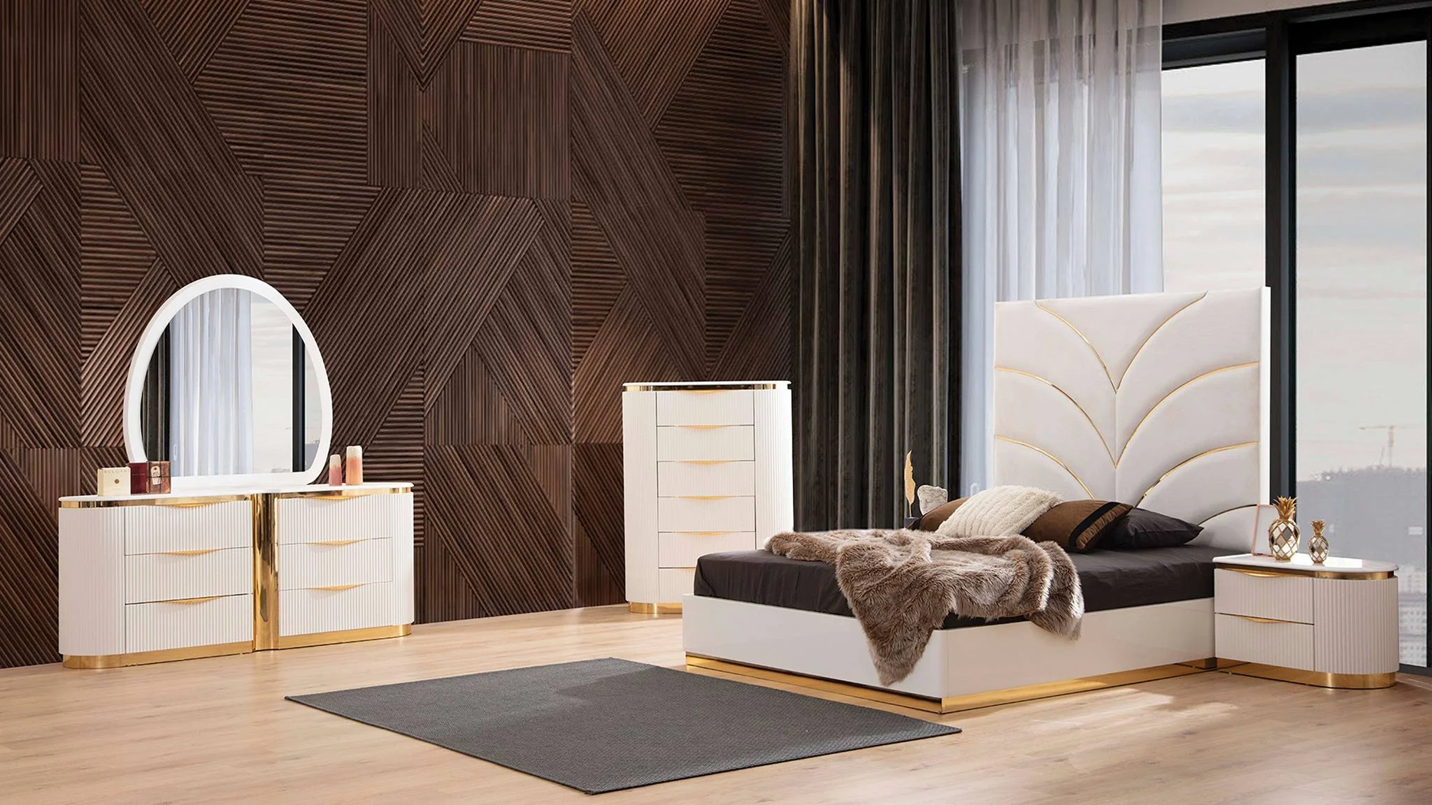 Laura Queen 5-n Pc Bedroom Set White - Image 23