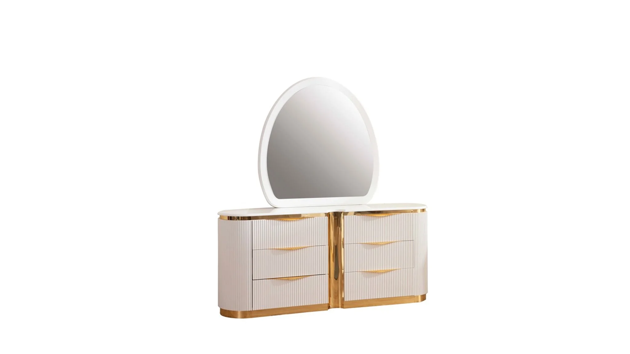 Laura Queen 6 Pc Bedroom Set White - Image 7