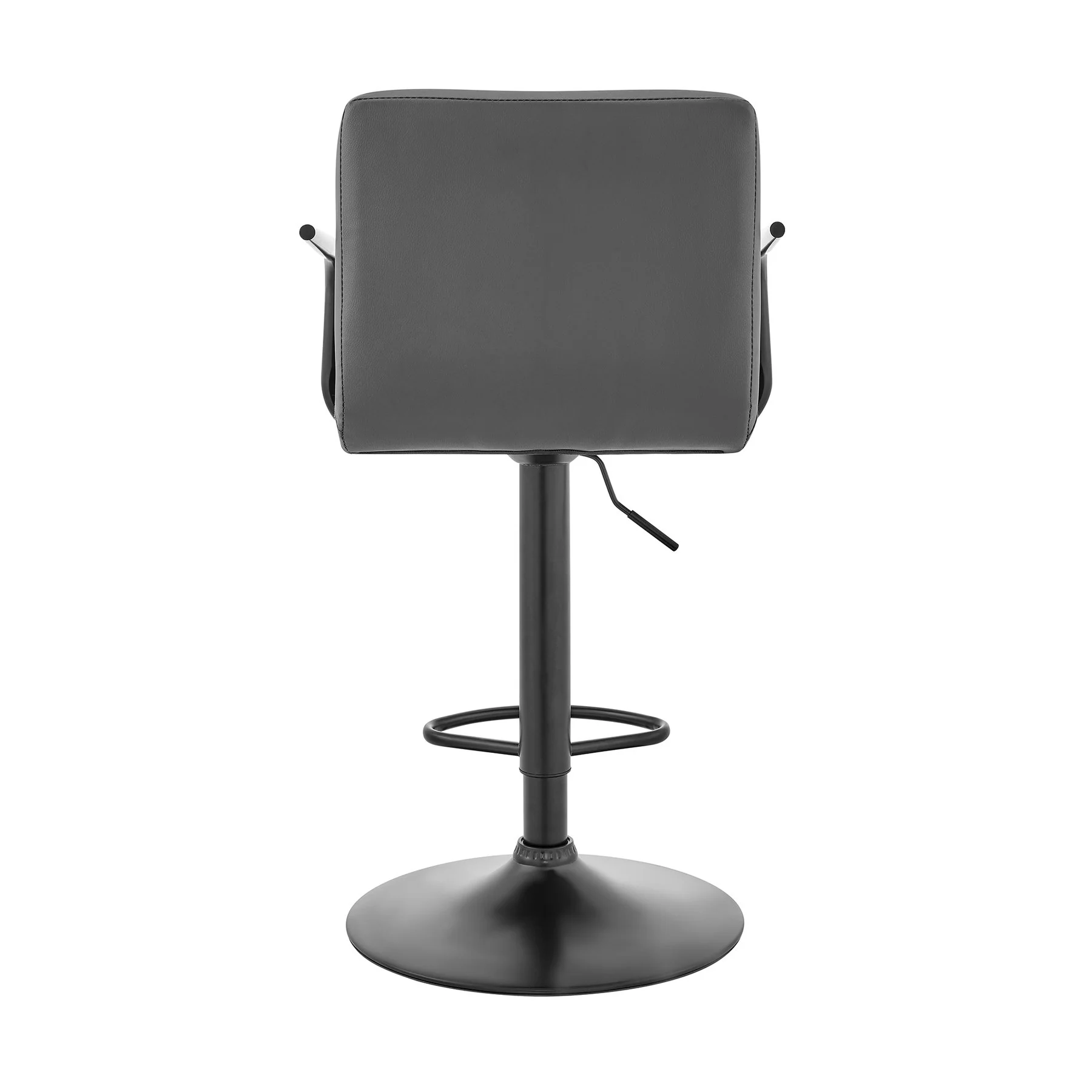 Laurant Adjustable Height Gray Faux Leather Swivel Bar Stool - Image 5