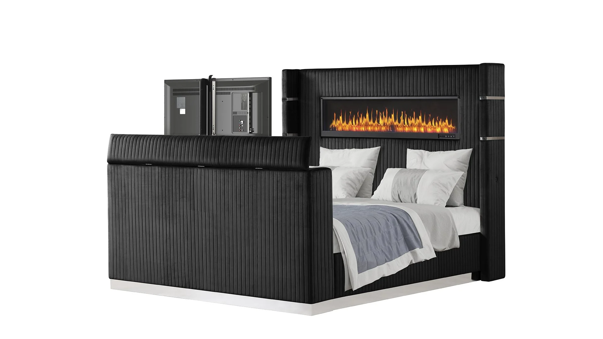 Lavish Queen 4PC Bedroom Set Black - Image 3
