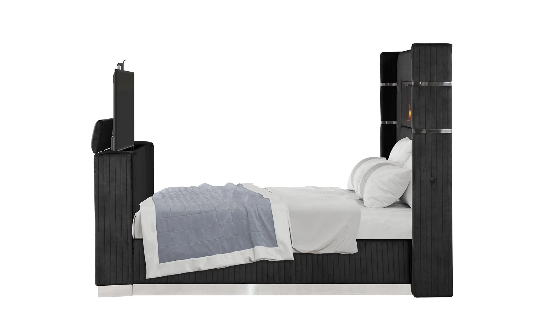 Lavish Queen 4PC Bedroom Set Black - Image 4