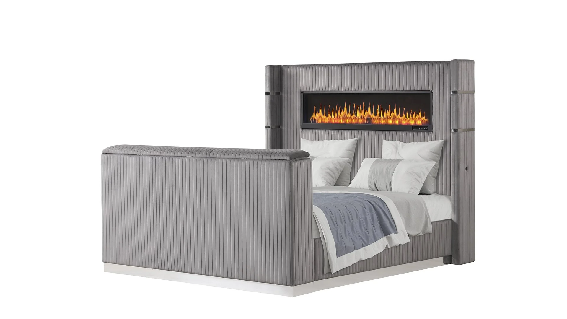 Lavish Queen 4PC Bedroom Set Gray - Image 3