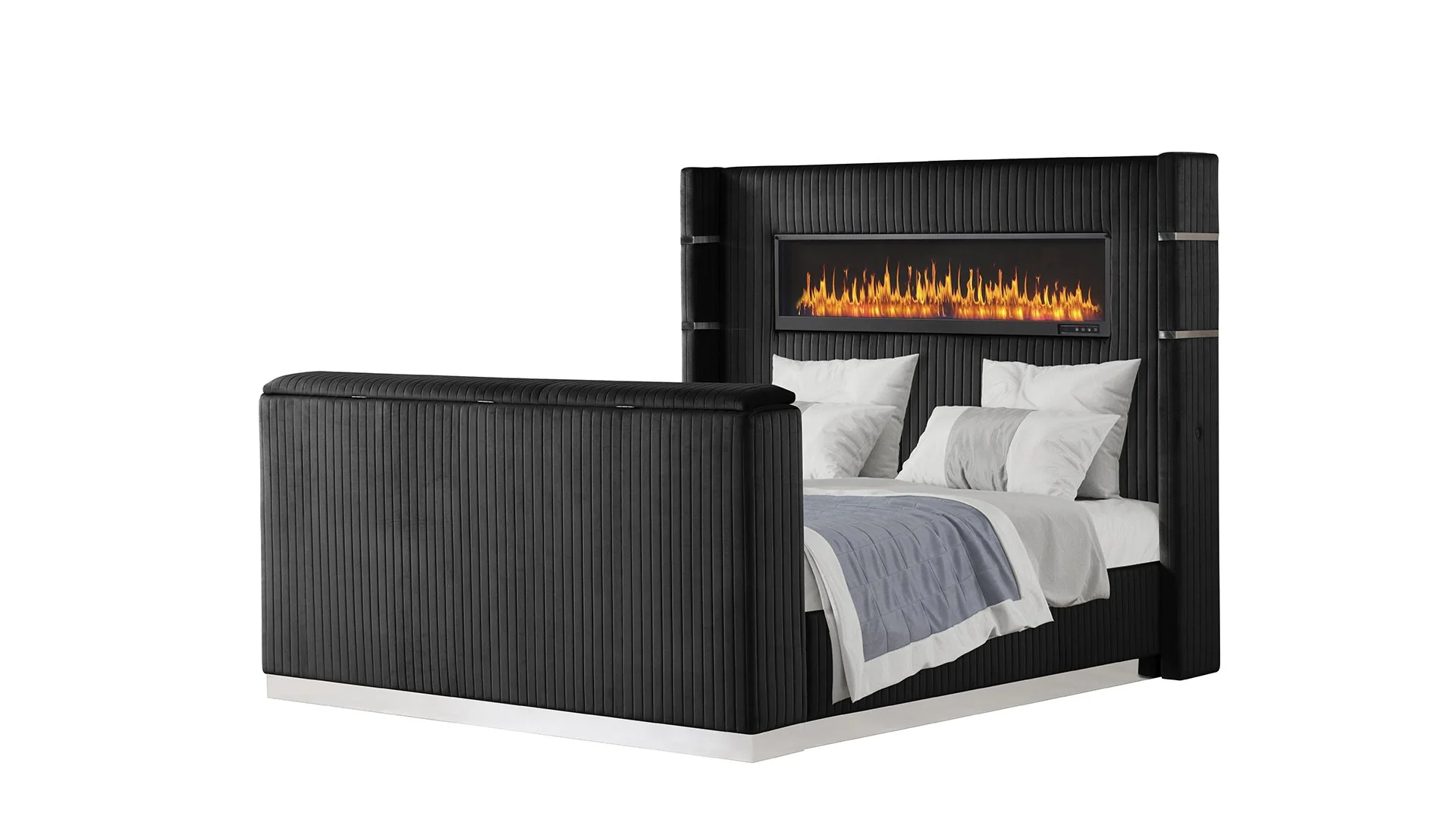 Lavish Queen 5PC Bedroom Set Black - Image 2