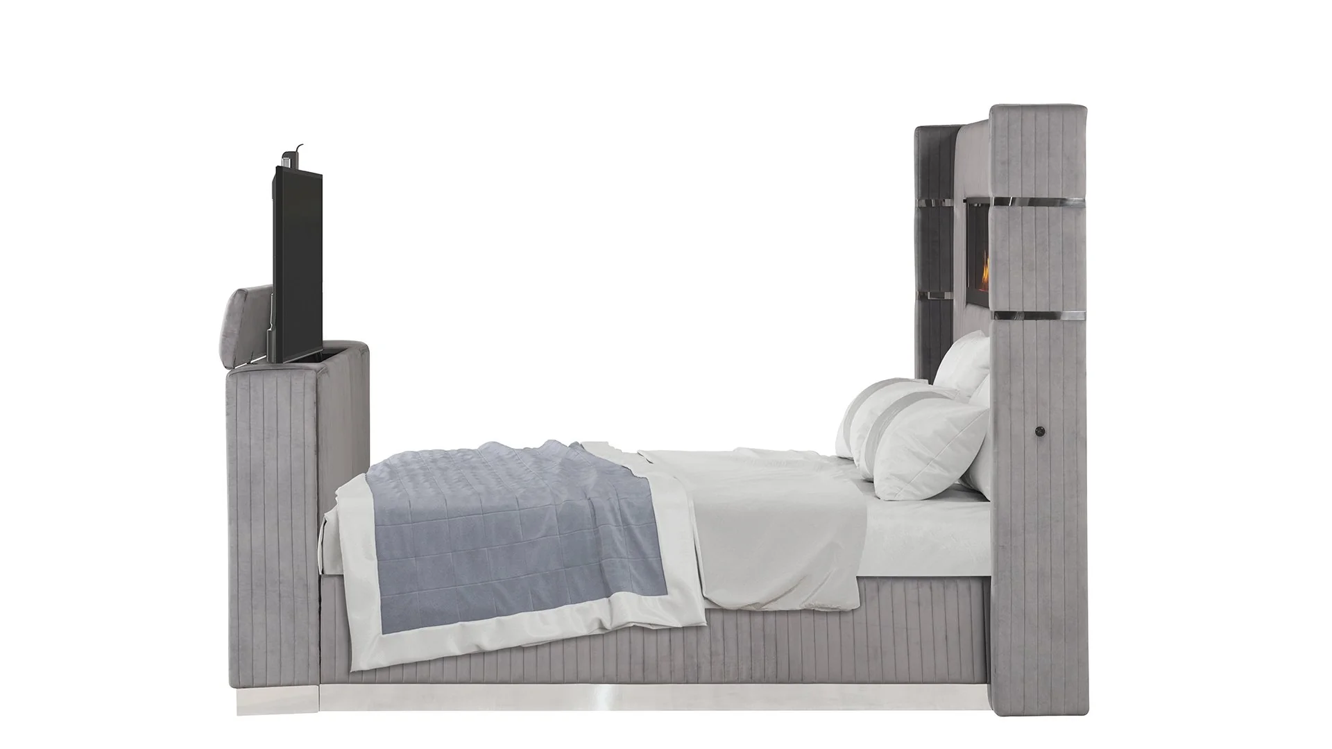 Lavish Queen 5PC Bedroom Set Gray - Image 4