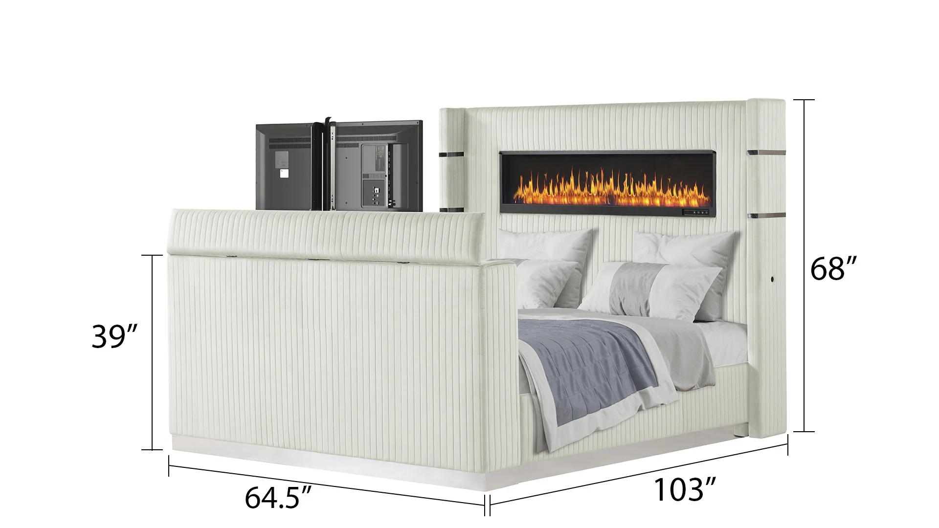 Lavish Queen Bed Beige - Image 7