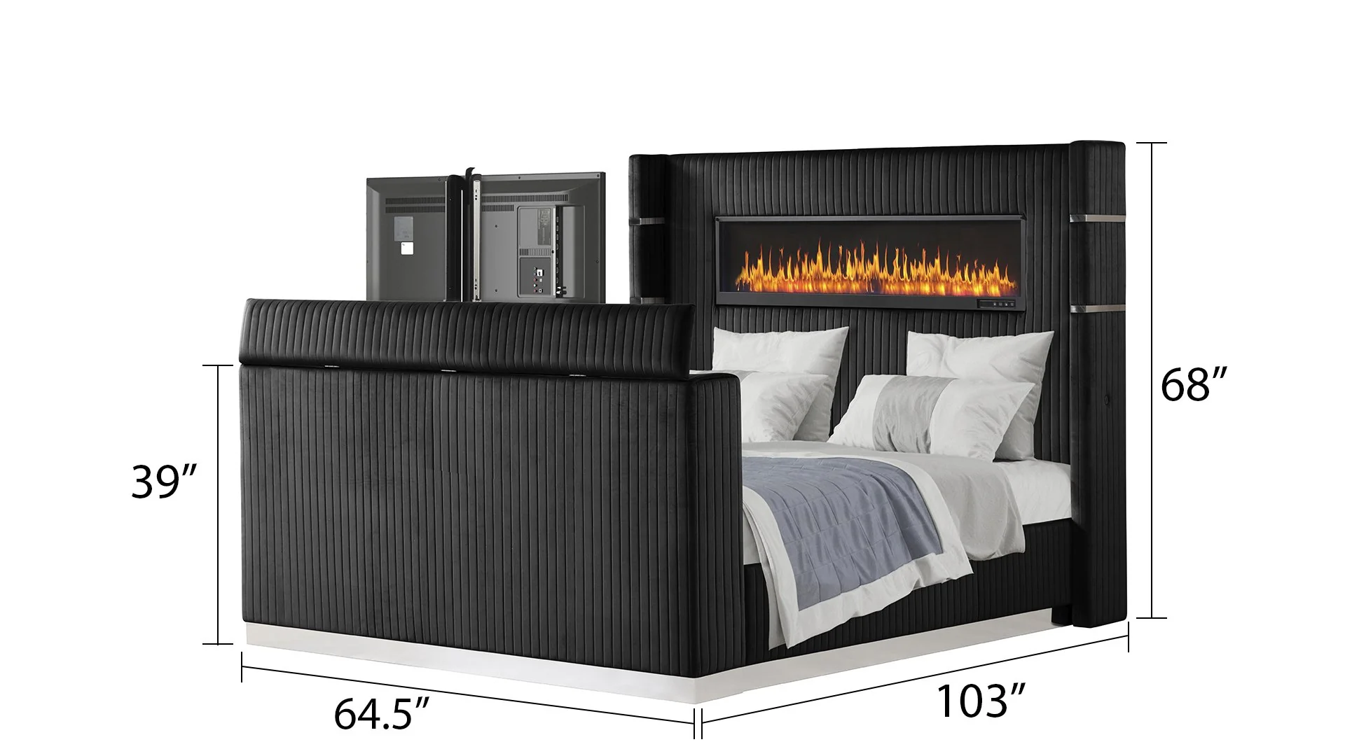 Lavish Queen Bed Black - Image 7