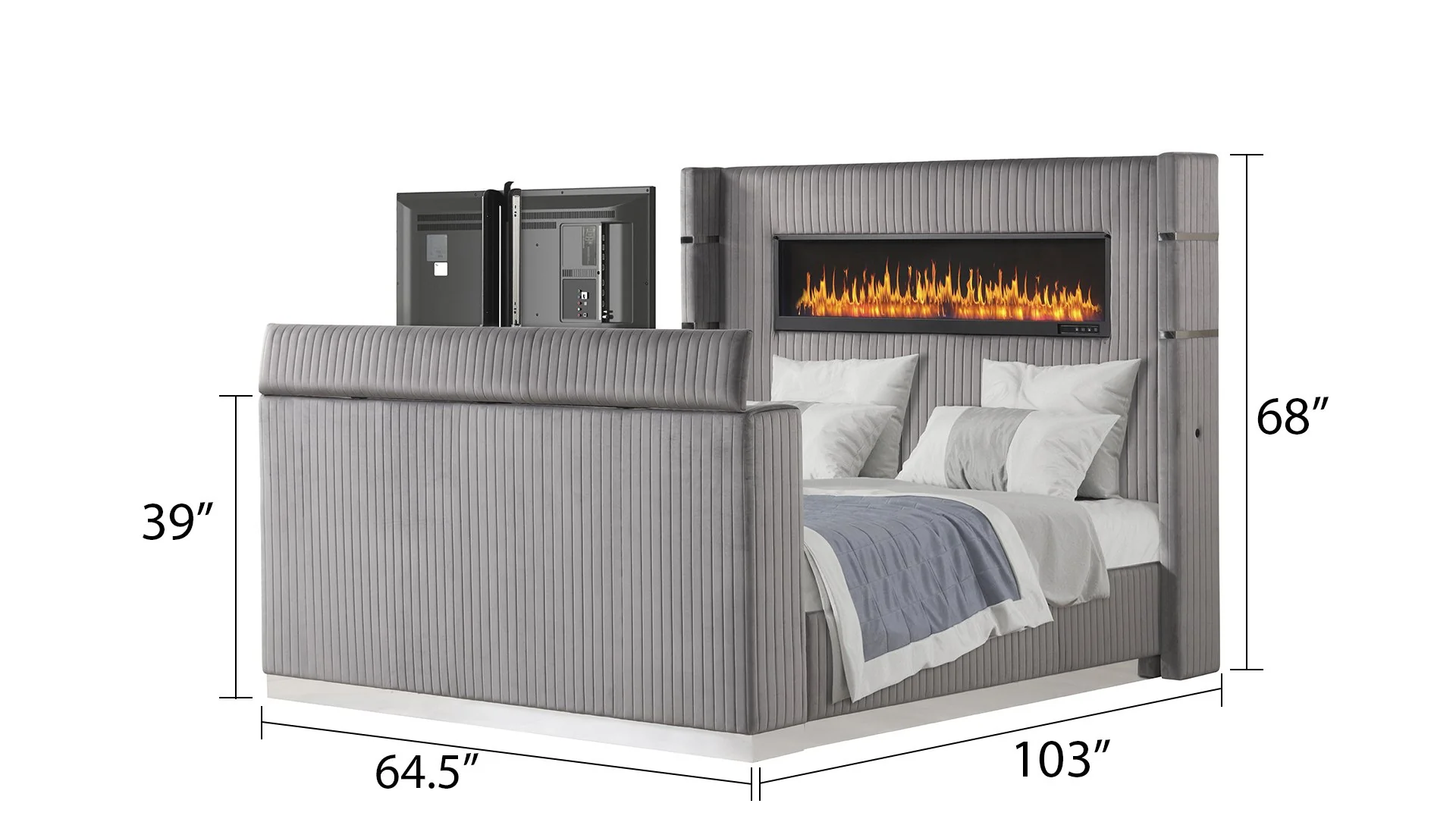 Lavish Queen Bed Gray - Image 7