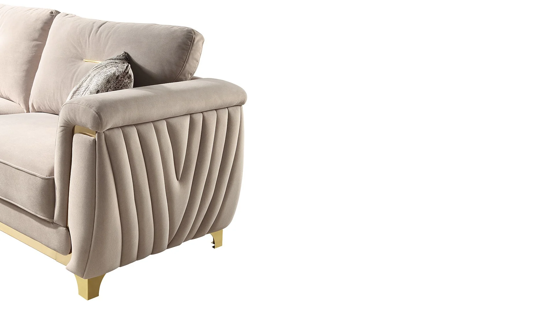 Leena 2PC Living Room Set Beige - Image 5