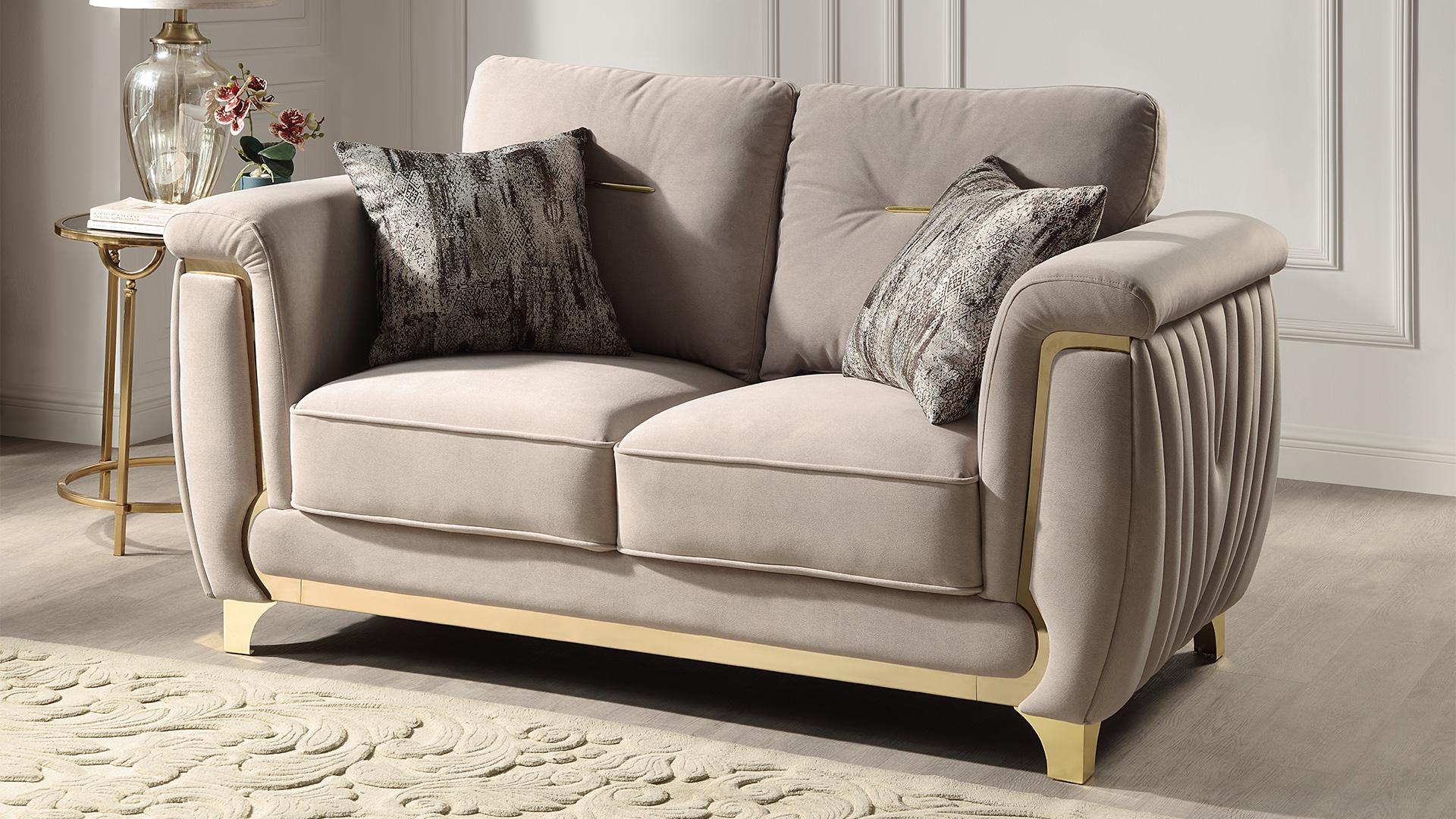 Leena 2PC Living Room Set Beige - Image 6