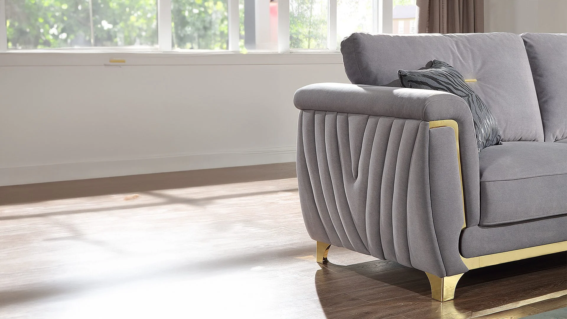 Leena 2PC Living Room Set Gray - Image 5