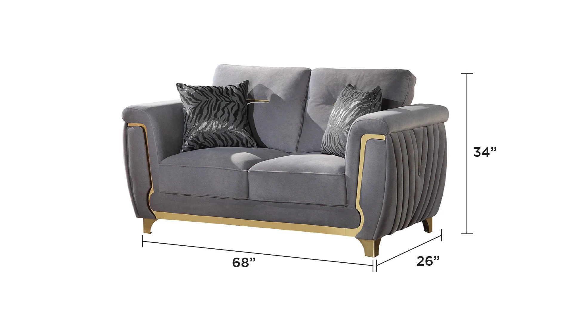 Leena Loveseat Gray - Image 2