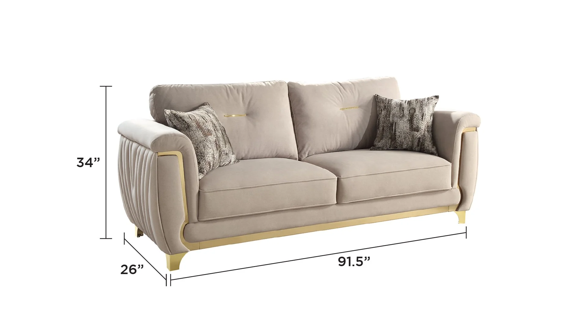 Leena Sofa Beige - Image 2
