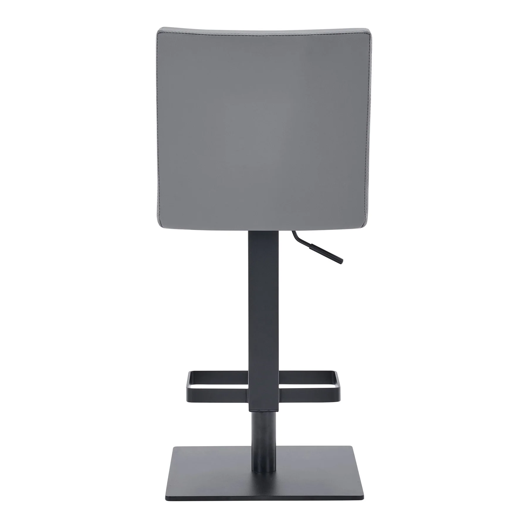 Legacy Adjustable Height Swivel Gray Faux Leather and Black Metal Bar Stool - Image 4