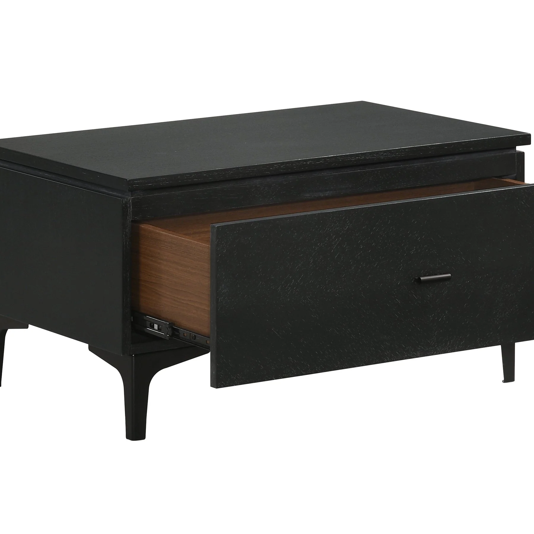 Legend 3 Piece Gray Fabric Queen Platform Bed and Nightstands Bedroom Set - Image 6