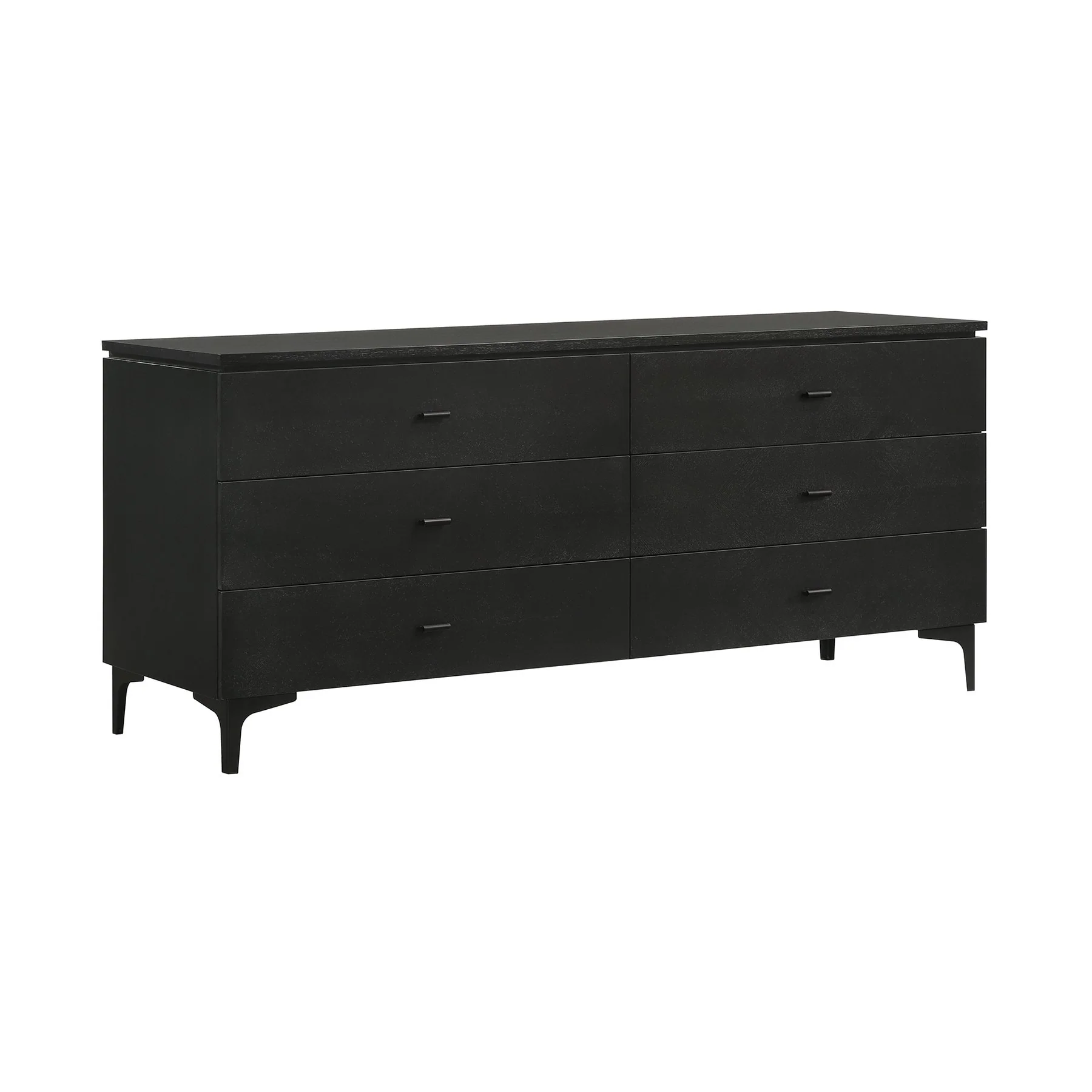Legend Black Glaze Ash Veneer 6 Drawer Dresser with Metal Legs - Image 2