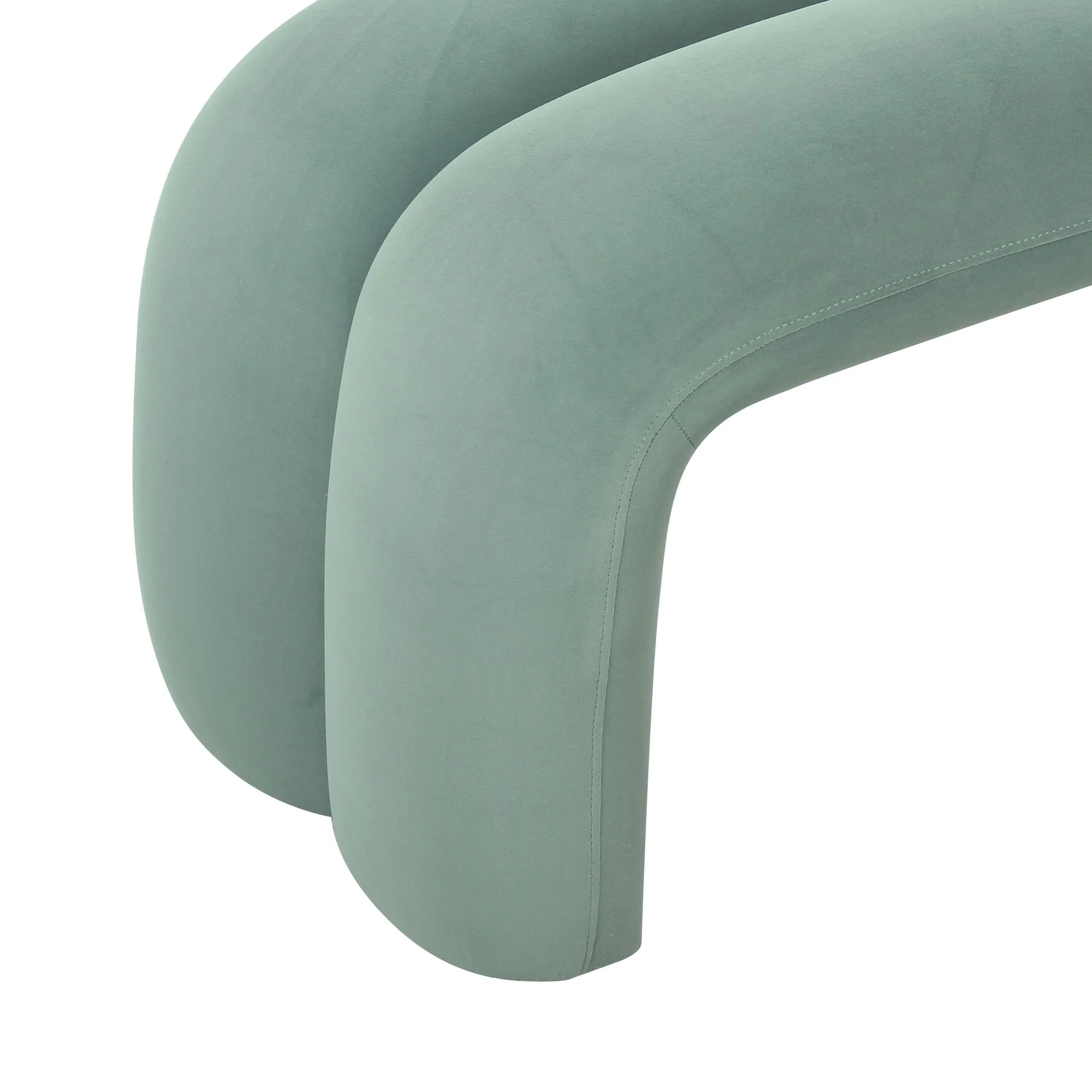 Leigh Green Velvet Channeled Bench - Image 6