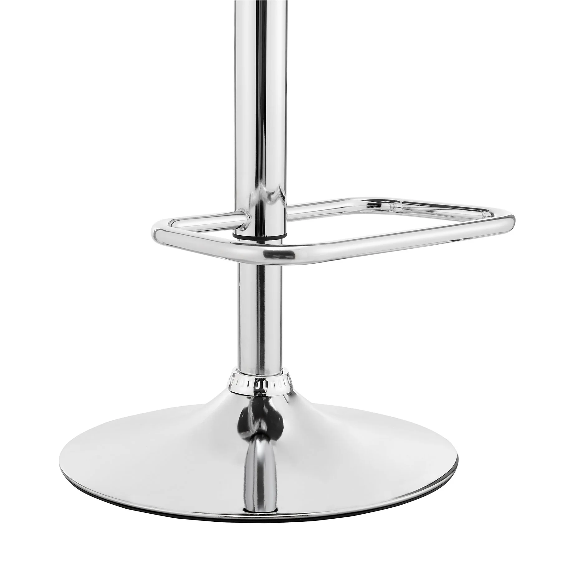 Leland Adjustable Black Faux Leather and Chrome Finish Bar Stool - Image 8