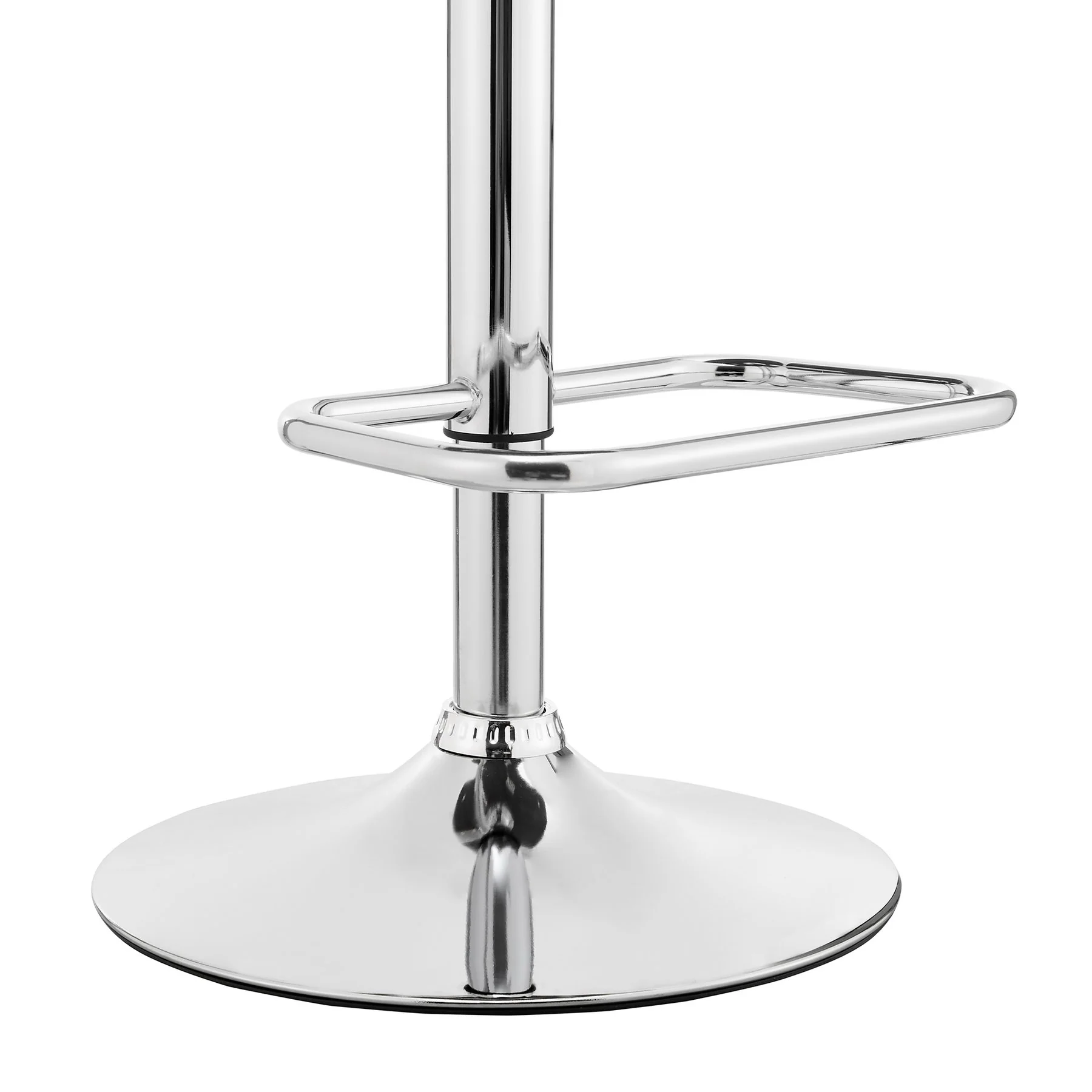Leland Adjustable Cream Faux Leather and Chrome Finish Bar Stool - Image 8