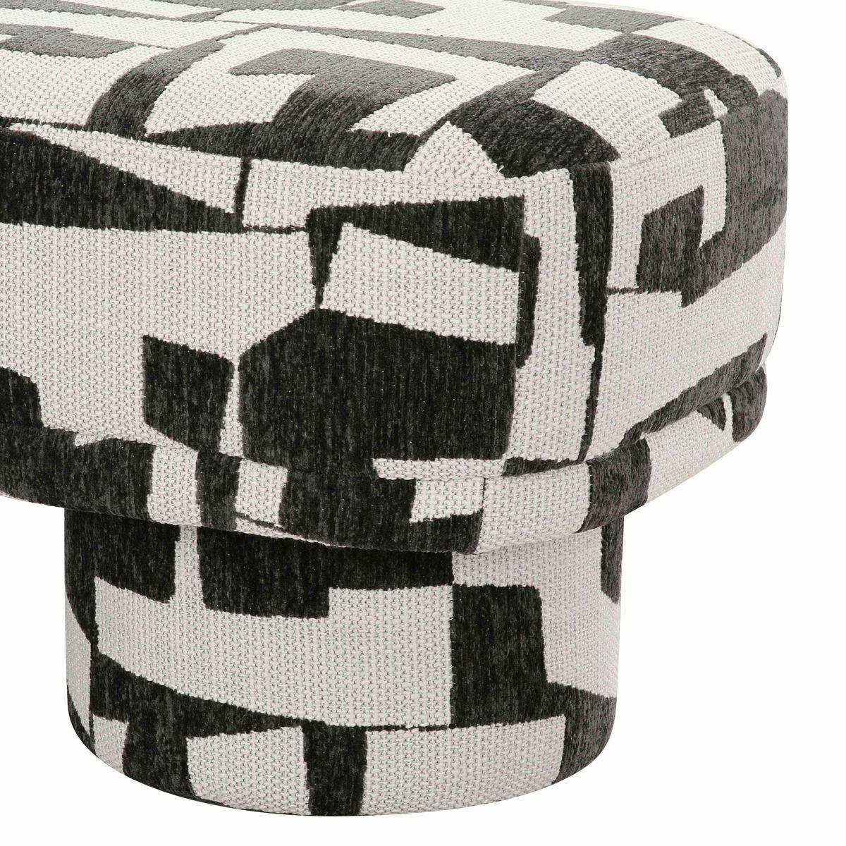 Lena Black and White Jacquard Bench - Image 6