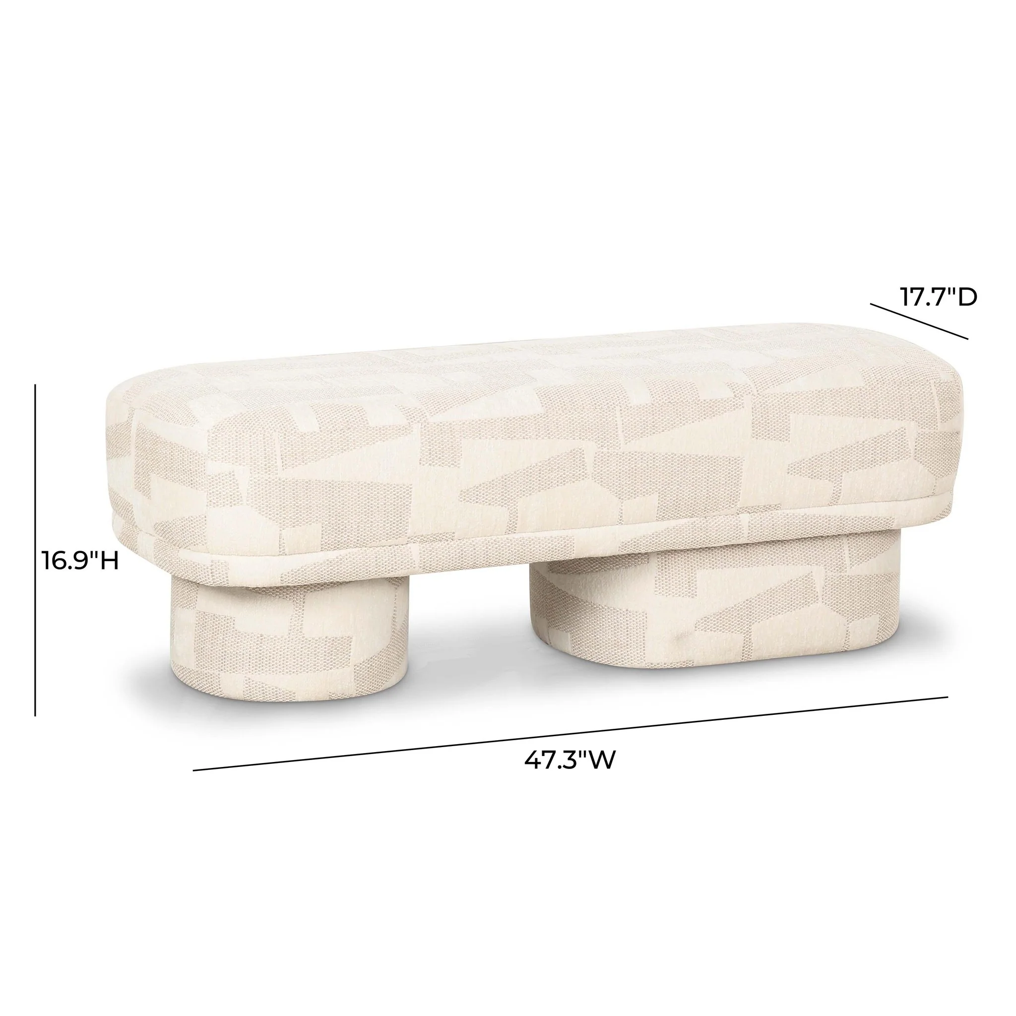 Lena Cream Jacquard Bench - Image 7