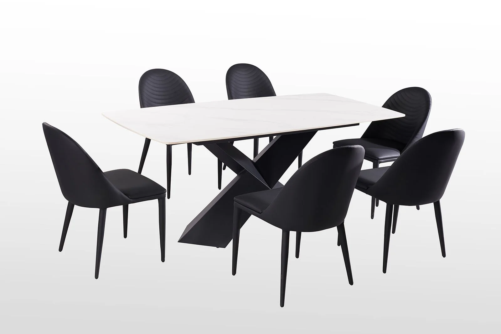 Lenvik Dining Table, Black/White - Image 3