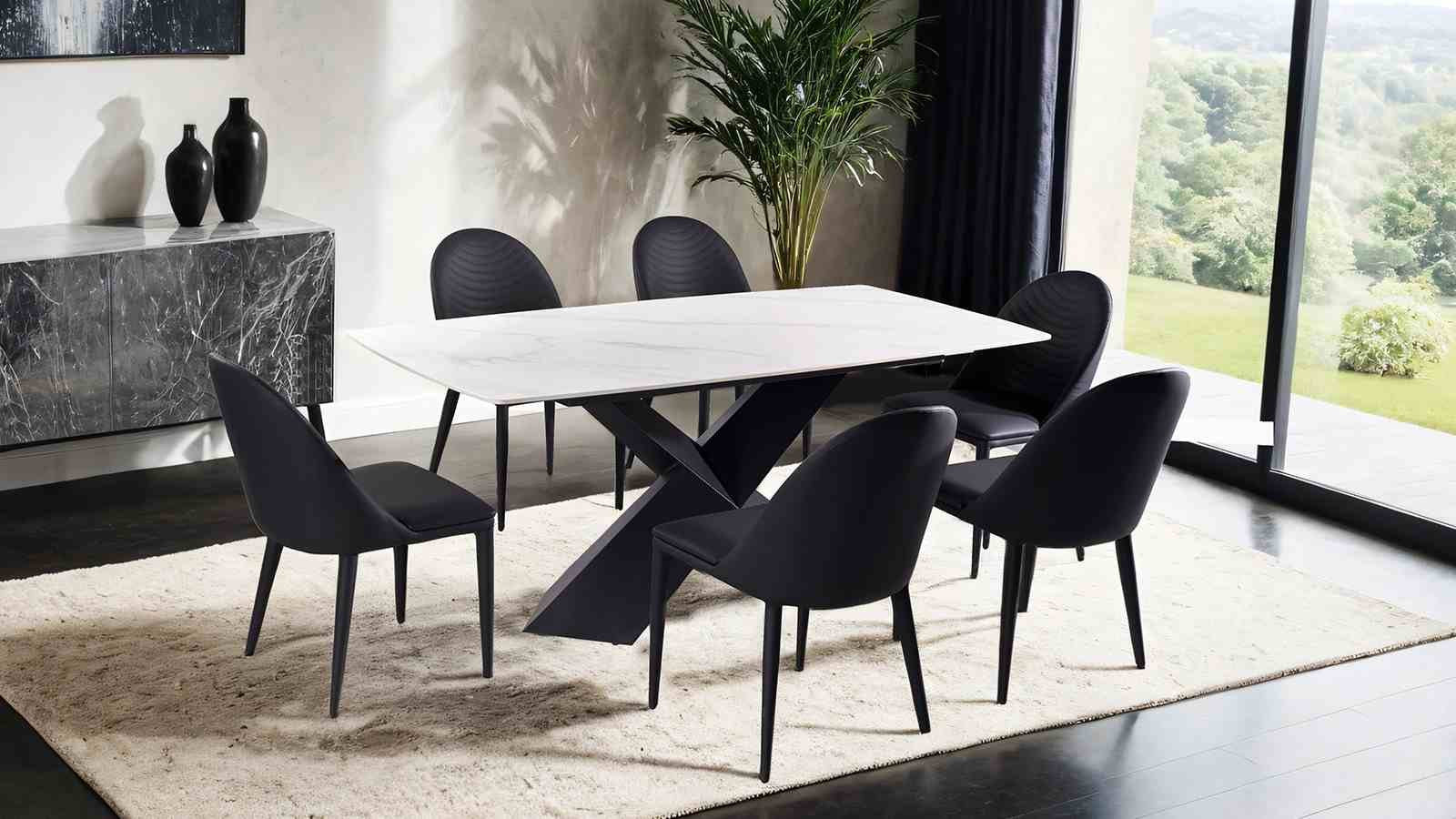 Lenvik Side Chair (2/CTN), Black/White - Image 2