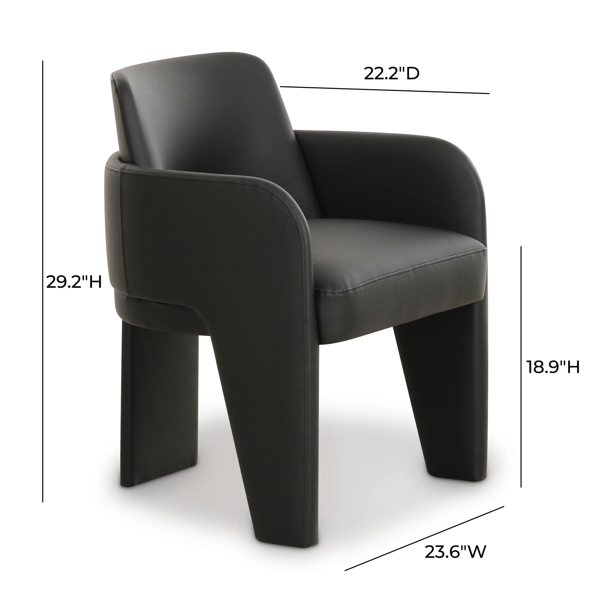 Leo Black Performance Vegan Leather Dining Chair - Image 6