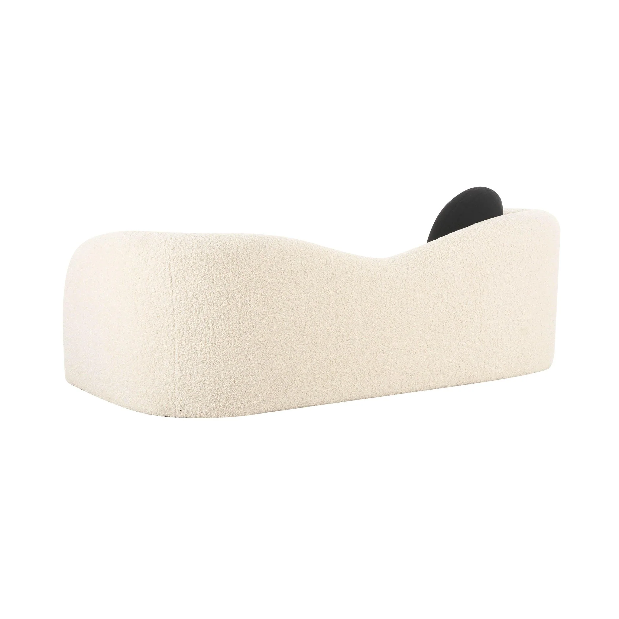 Leonie Beige Faux Shearling 84 inch Sofa - Image 5