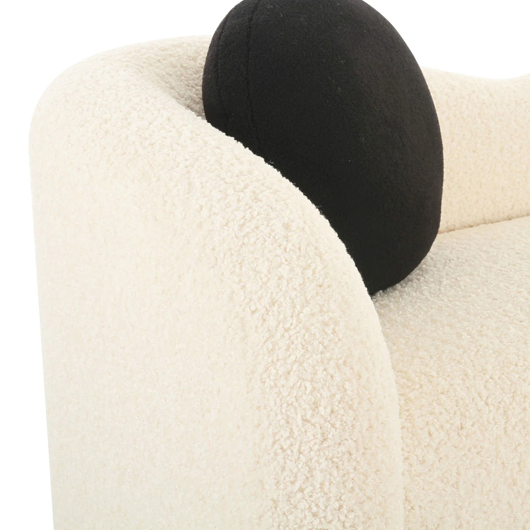Leonie Beige Faux Shearling 84 inch Sofa - Image 6