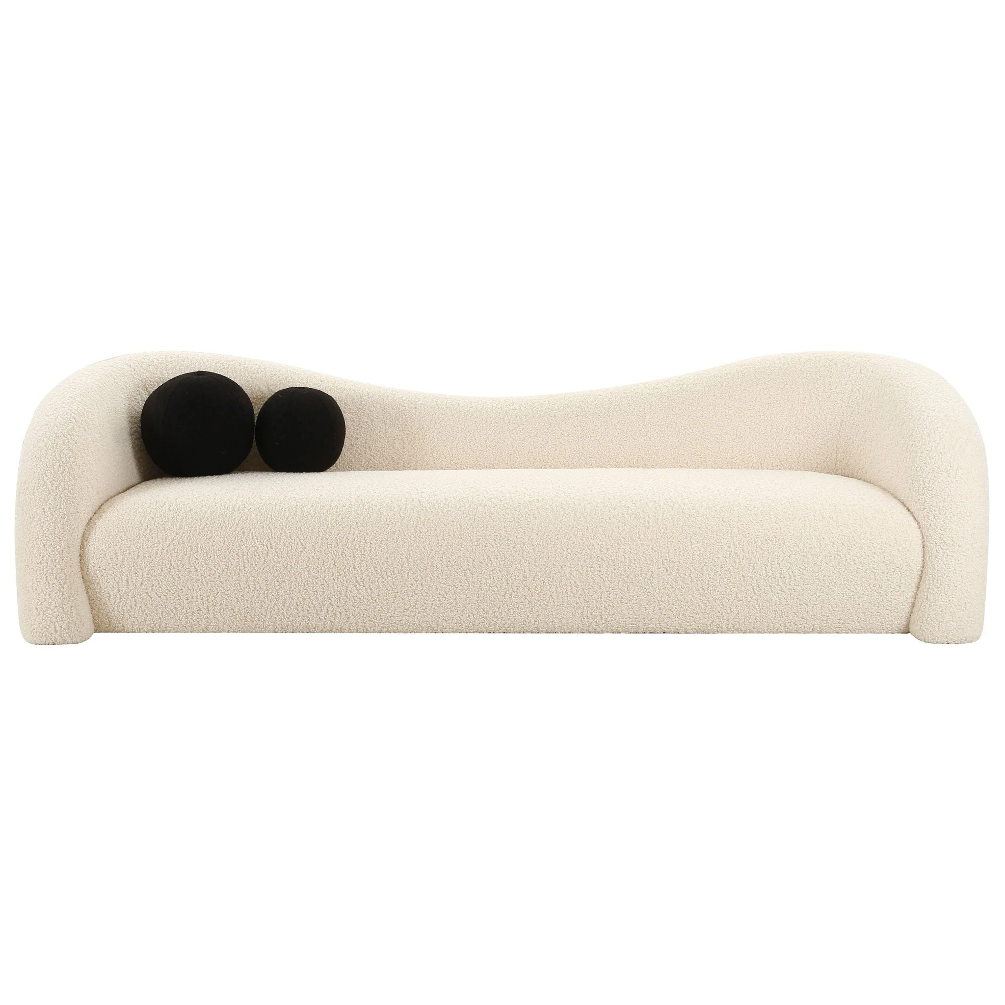 Leonie Beige Faux Shearling Sofa - Image 3