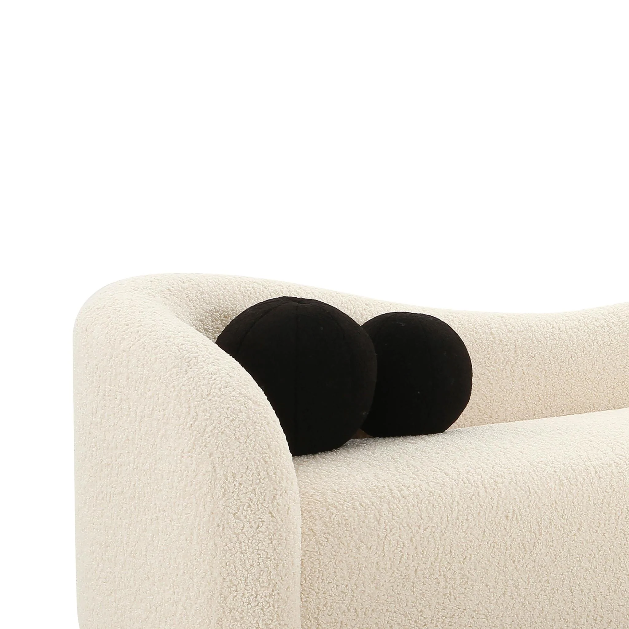 Leonie Beige Faux Shearling Sofa - Image 4