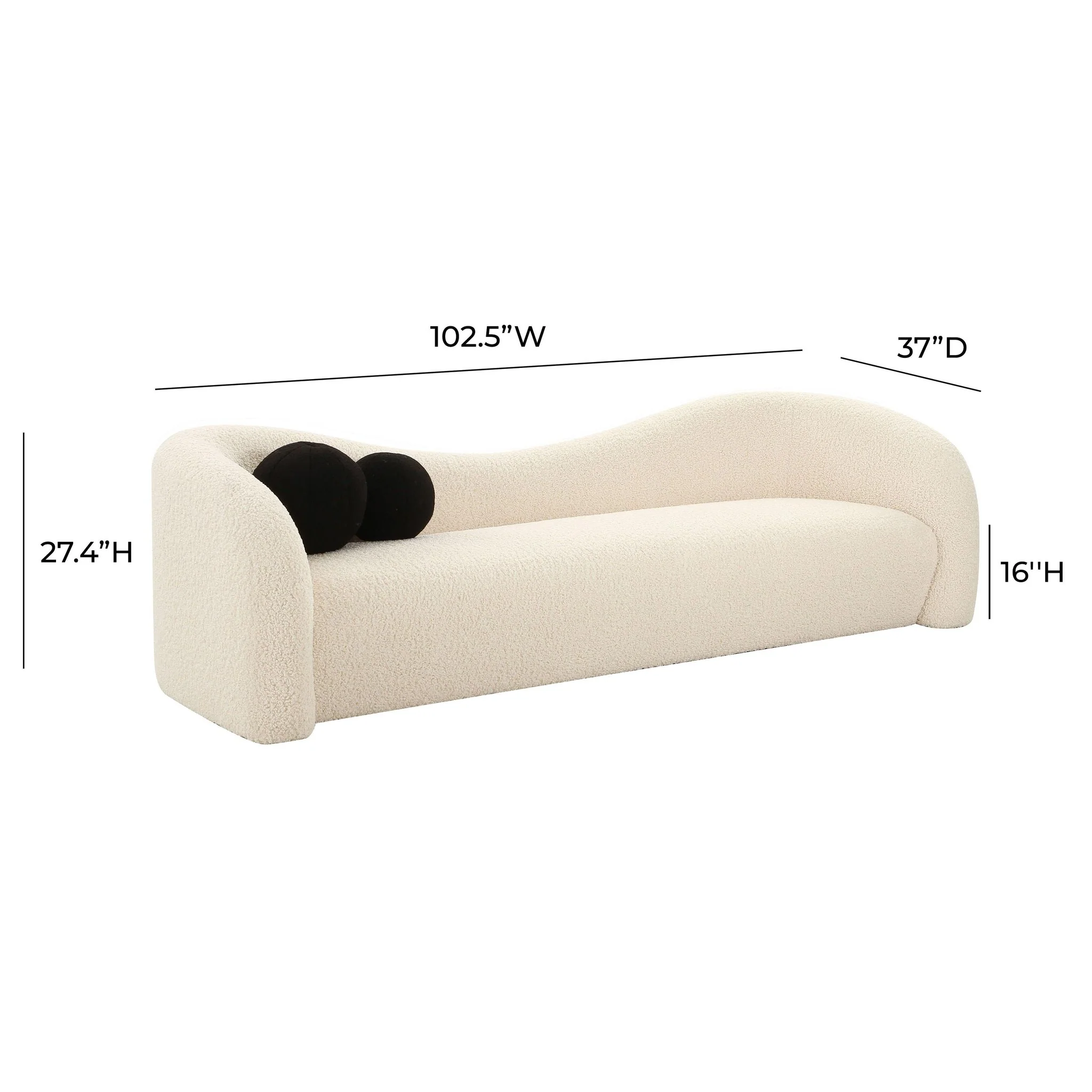 Leonie Beige Faux Shearling Sofa - Image 6