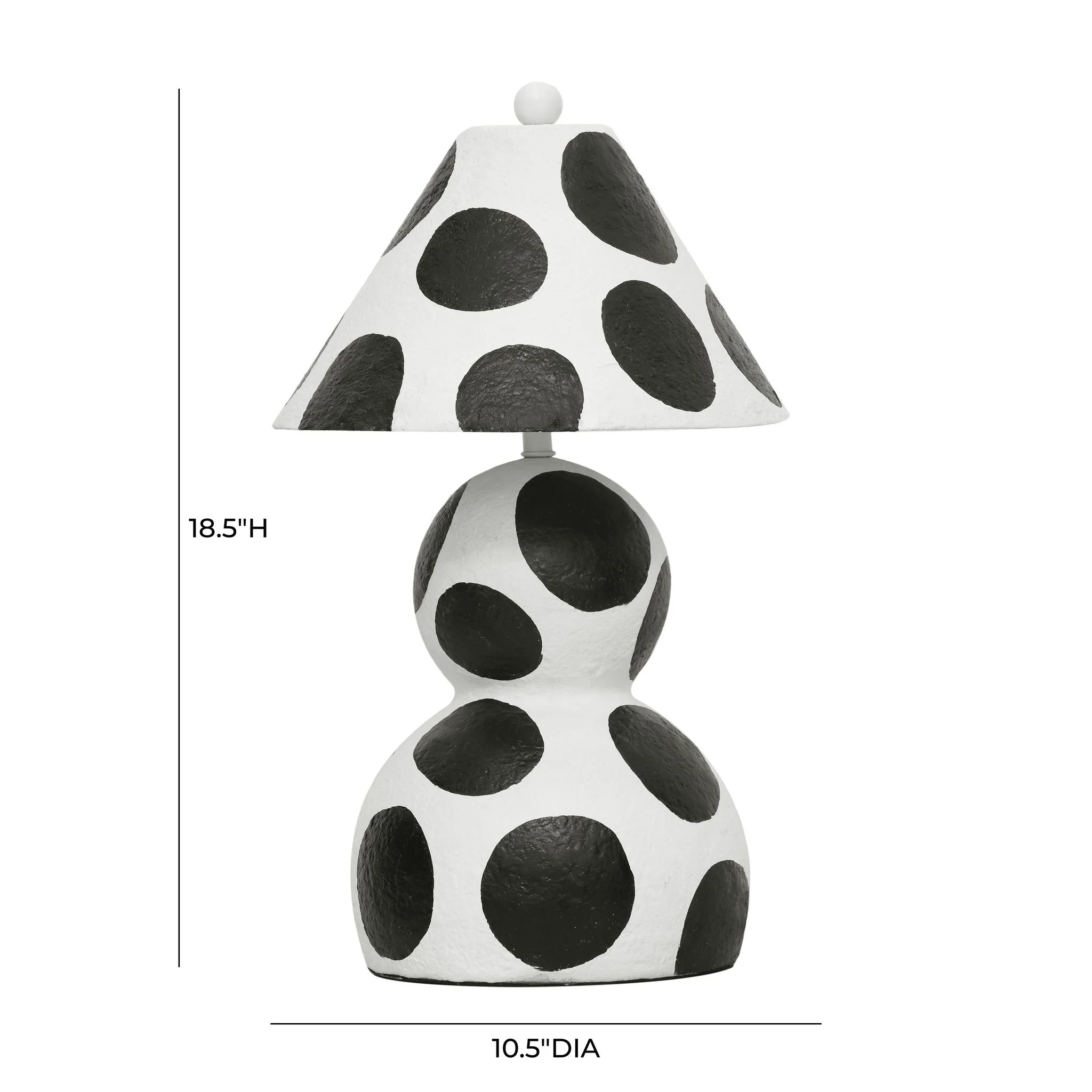 Lerici Black and White Papier Mache Table Lamp - Image 5