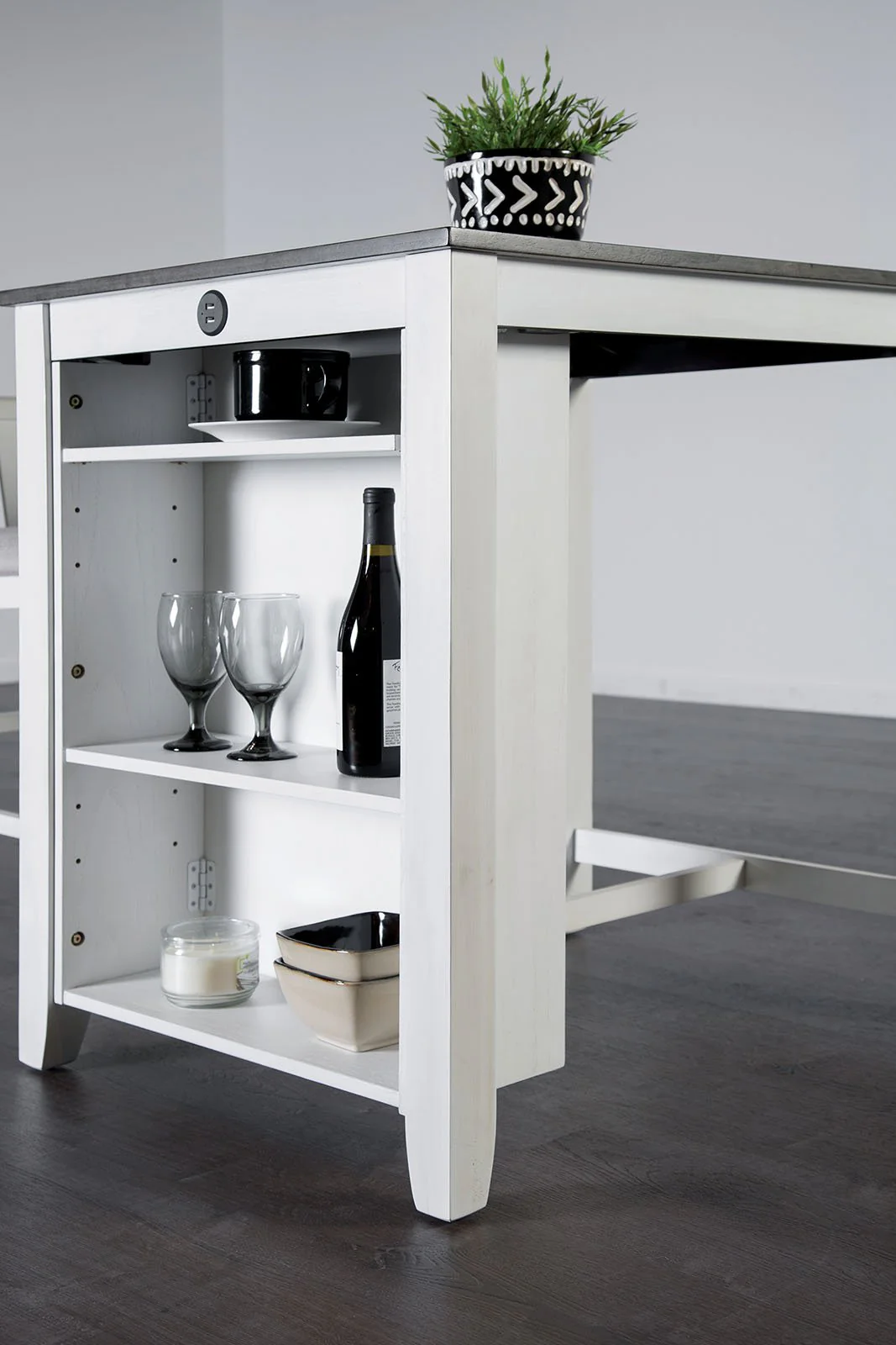 Lescles 3 Pc. Counter Ht. Table Set, White - Image 6
