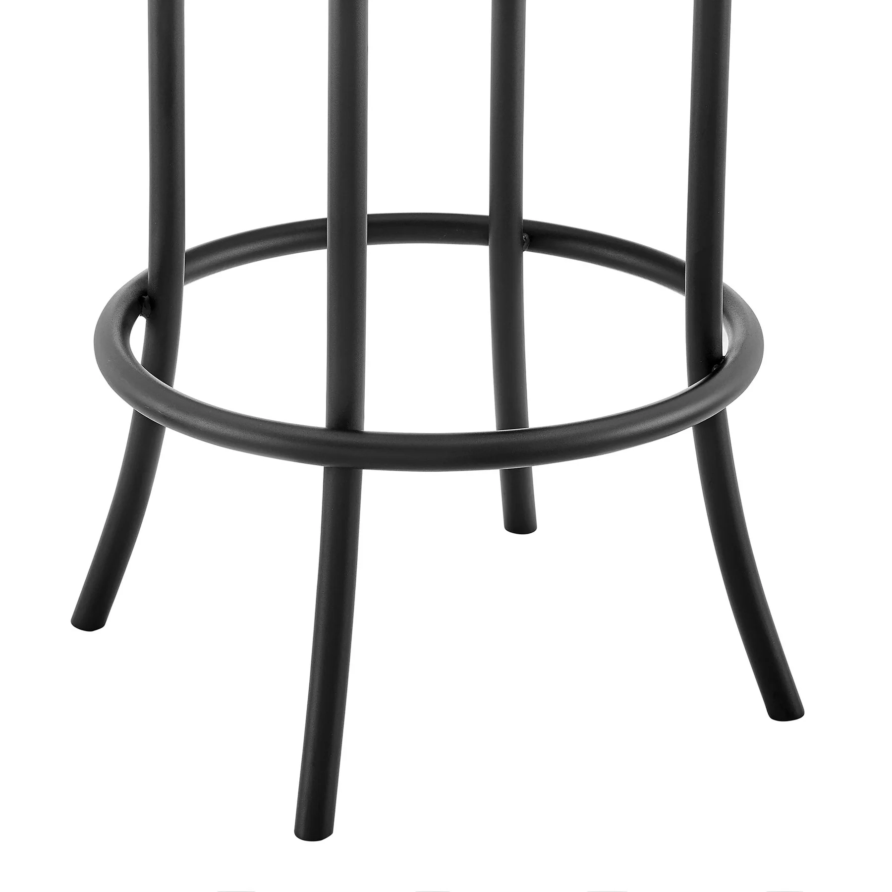 Leslie Swivel Counter or Bar Stool in Black Finish with Gray Faux Leather - Image 8