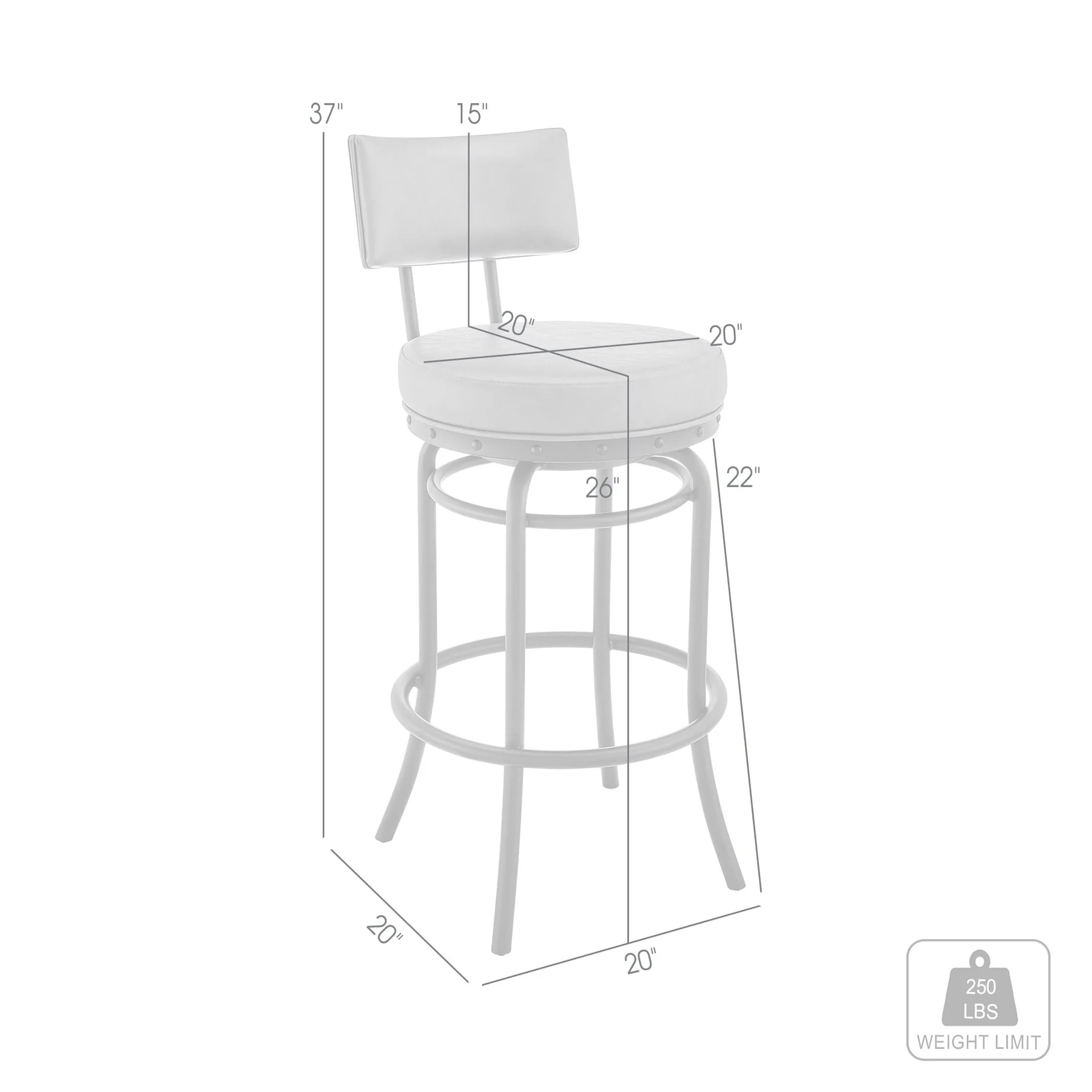 Leslie Swivel Counter or Bar Stool in Mocha Finish with Brown Faux Leather - Image 11