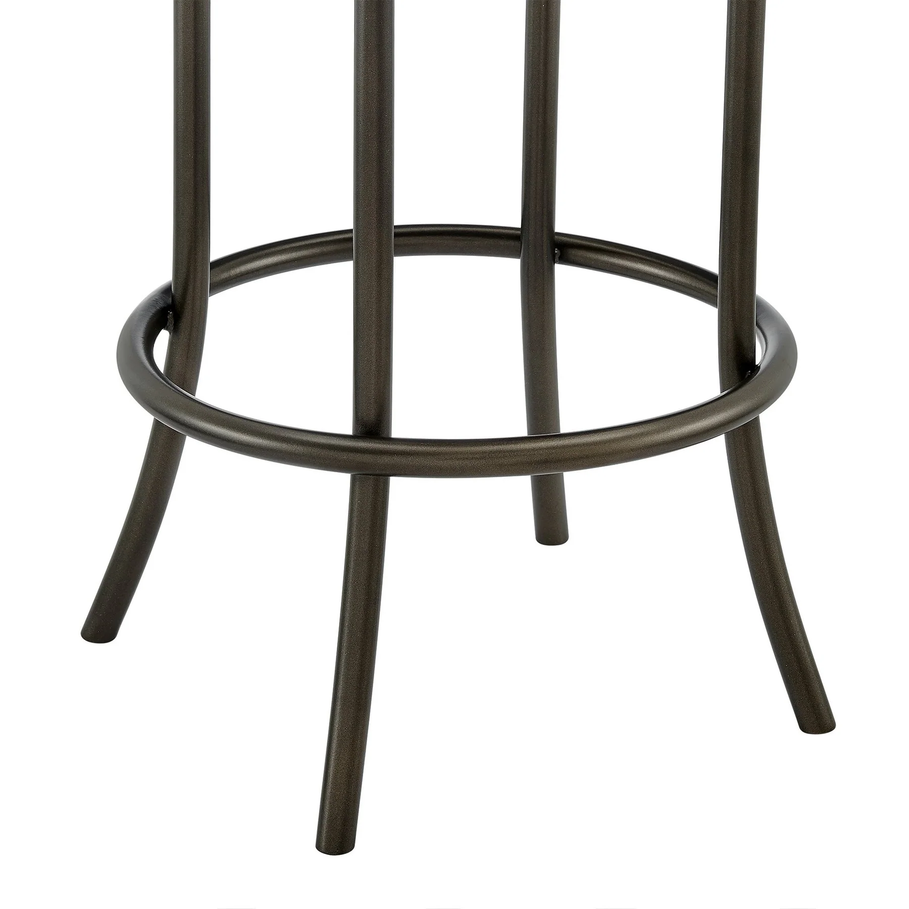 Leslie Swivel Counter or Bar Stool in Mocha Finish with Brown Faux Leather - Image 8