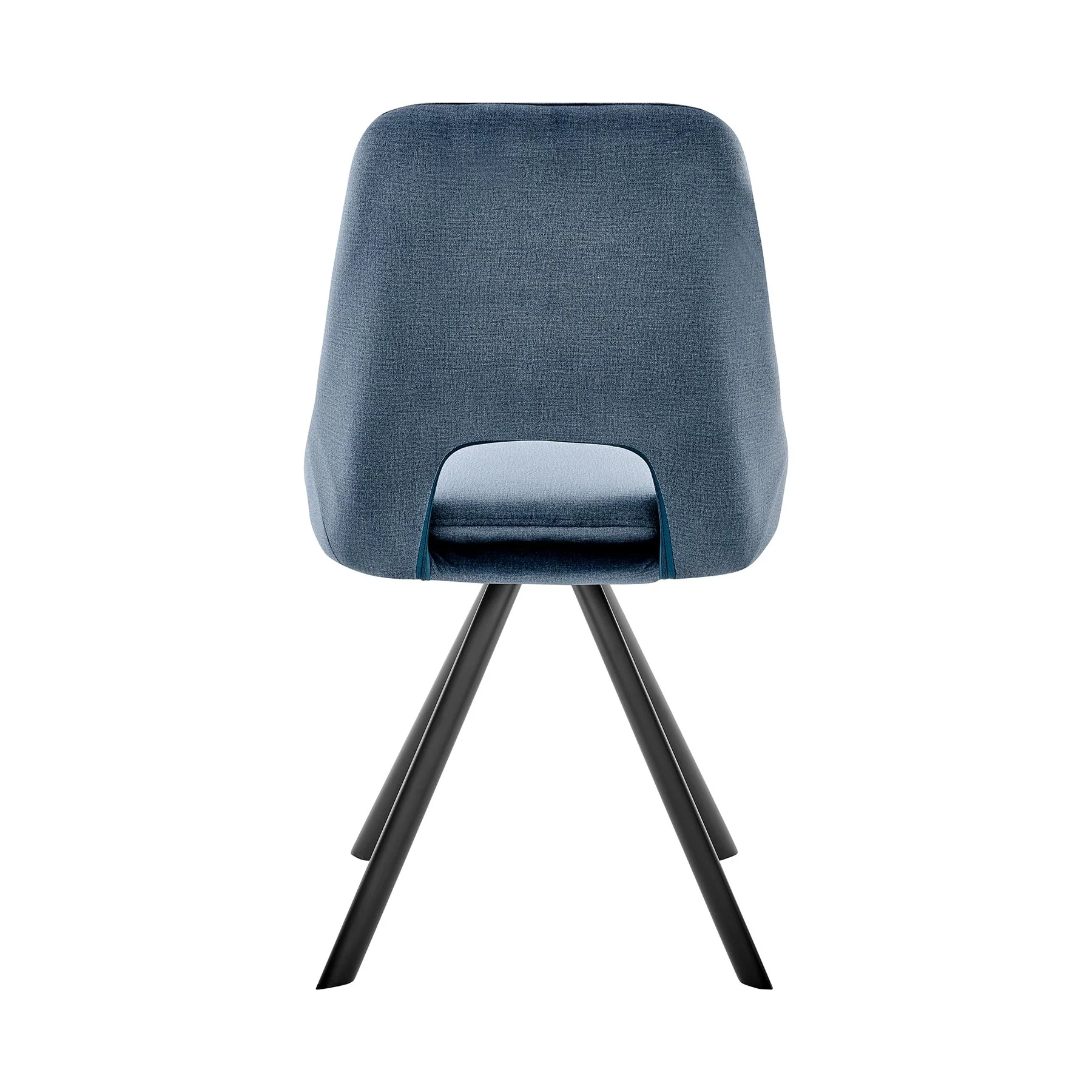 Lexi Dining Room Accent Chair in Blue Velvet and Black Finish - Set of 2 - Image 5