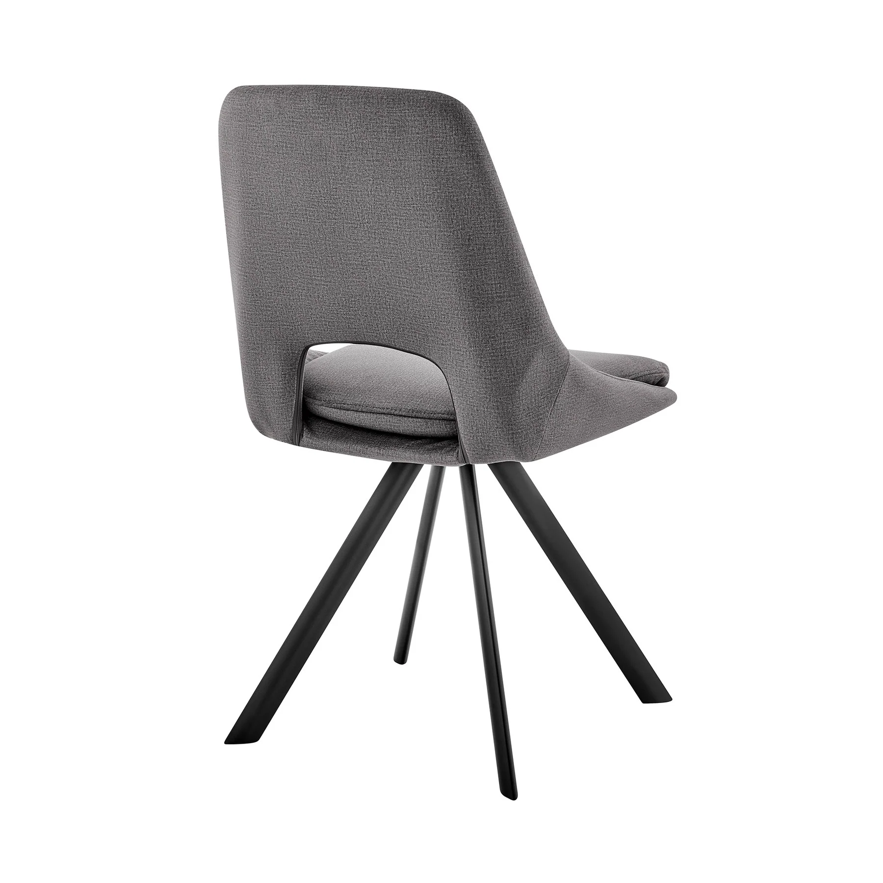 Lexi Dining room Accent Chair in Gray Velvet and Black Finish - Set of 2 - Image 4
