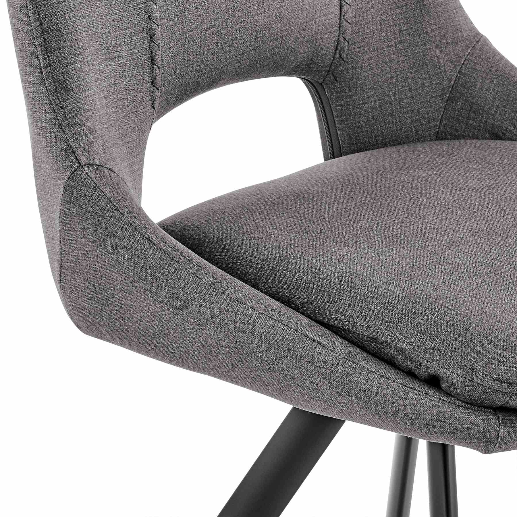 Lexi Dining room Accent Chair in Gray Velvet and Black Finish - Set of 2 - Image 7