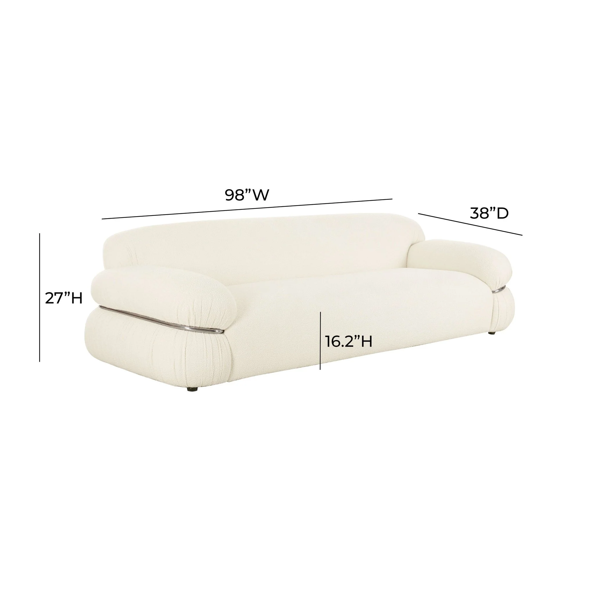 Leyla Cream Boucle Sofa - Image 6