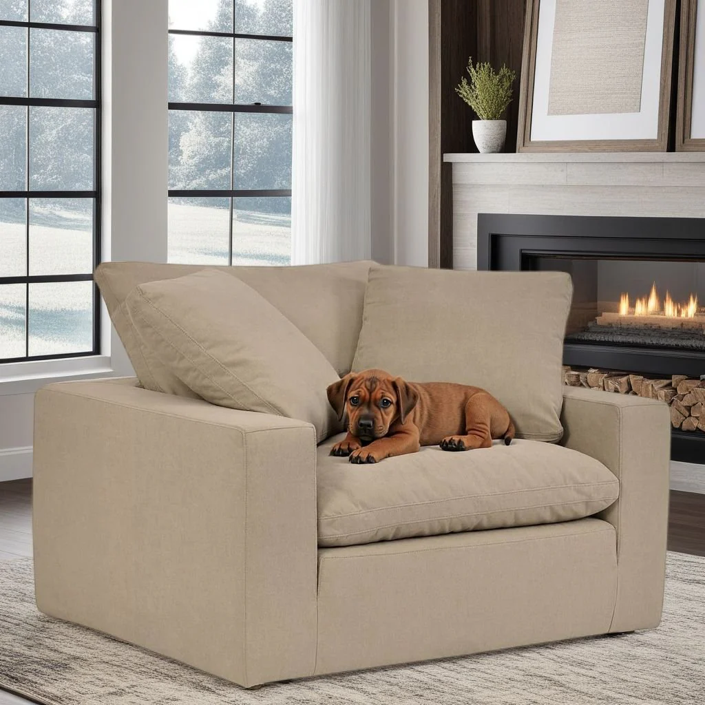 Liberty 51.5" Upholstered Chair and a Half in Sahara Brown - Image 8