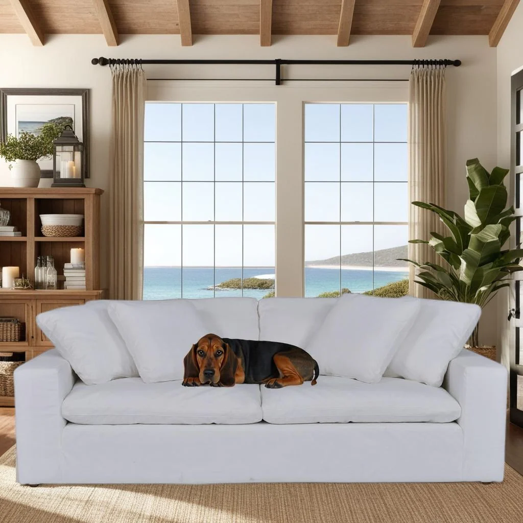 Liberty 96.5" Upholstered Sofa in Pearl - Image 8