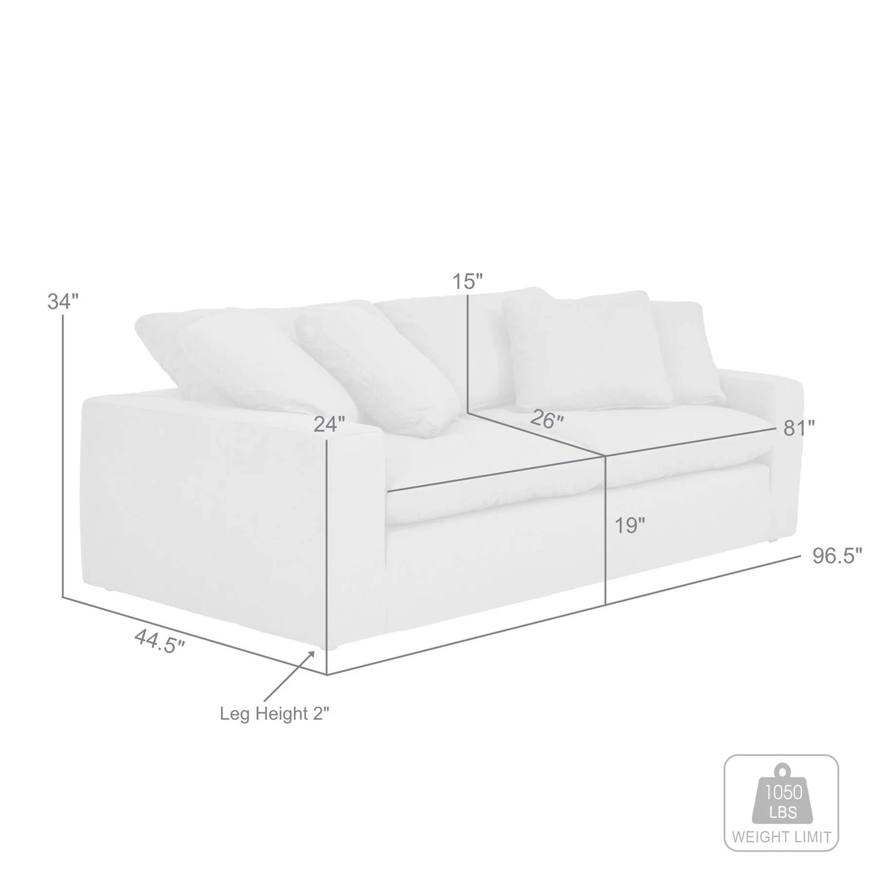 Liberty 96.5" Upholstered Sofa in Sahara Brown - Image 7