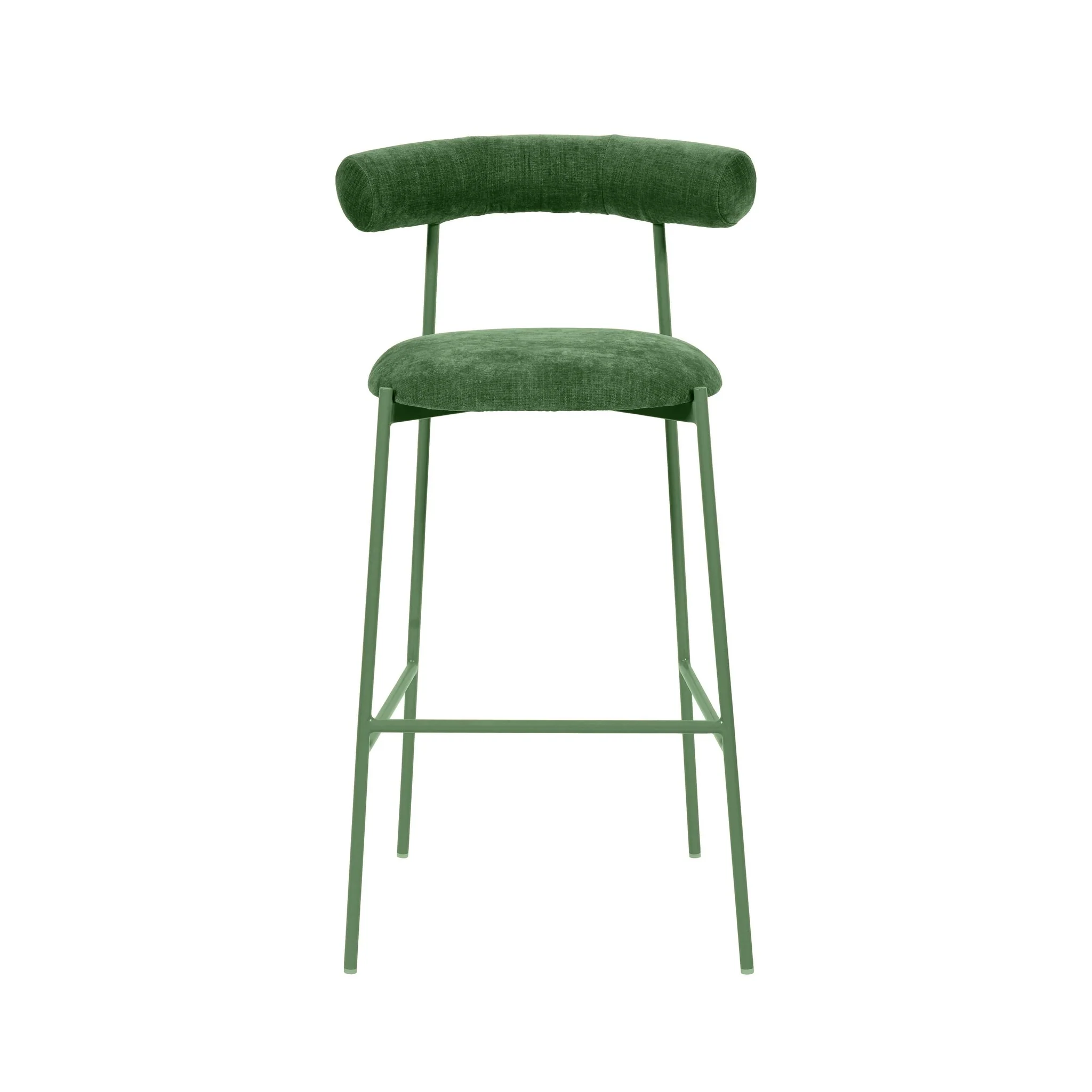Liliana Forest Green Performance Velvet Bar Stool - Image 3
